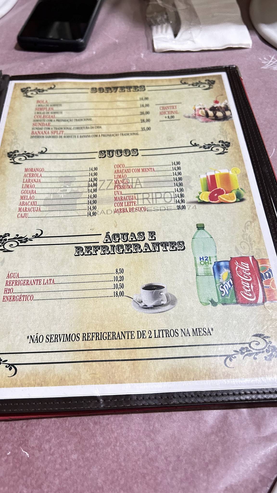 Pizzaria Tripoli cardápio