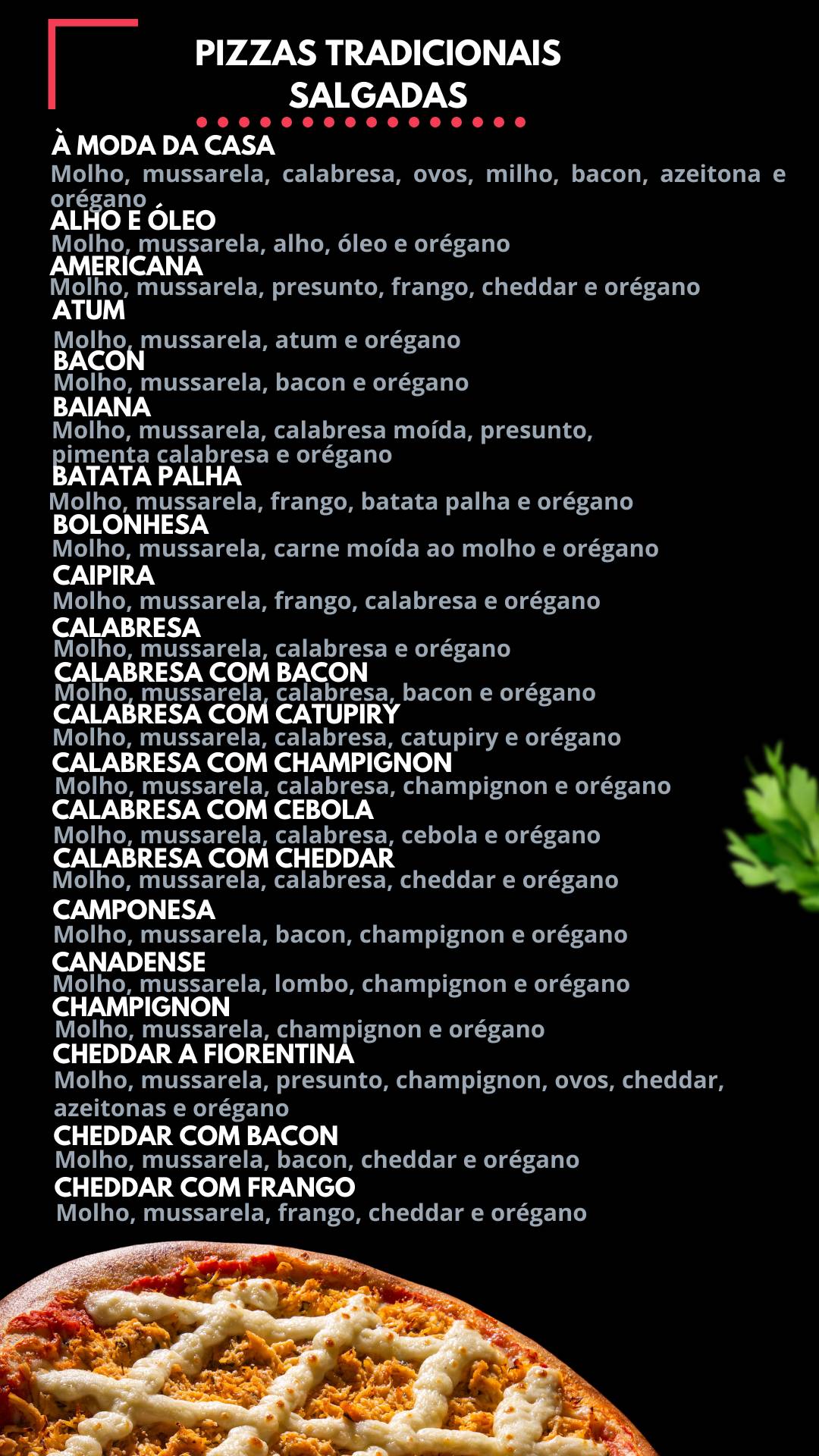 Pizzaria Vezaro cardápio