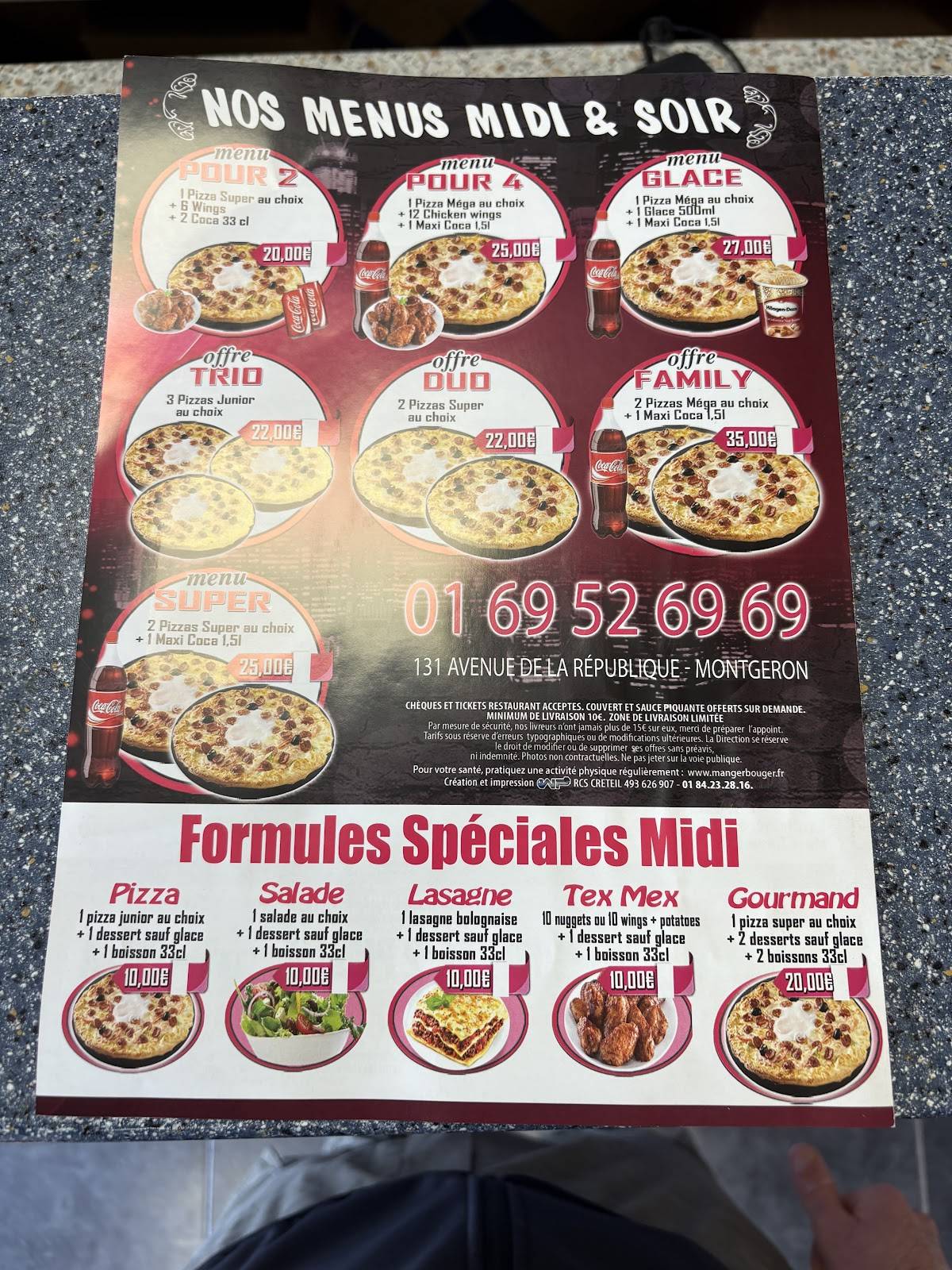 Menu de Pizzas Rimini