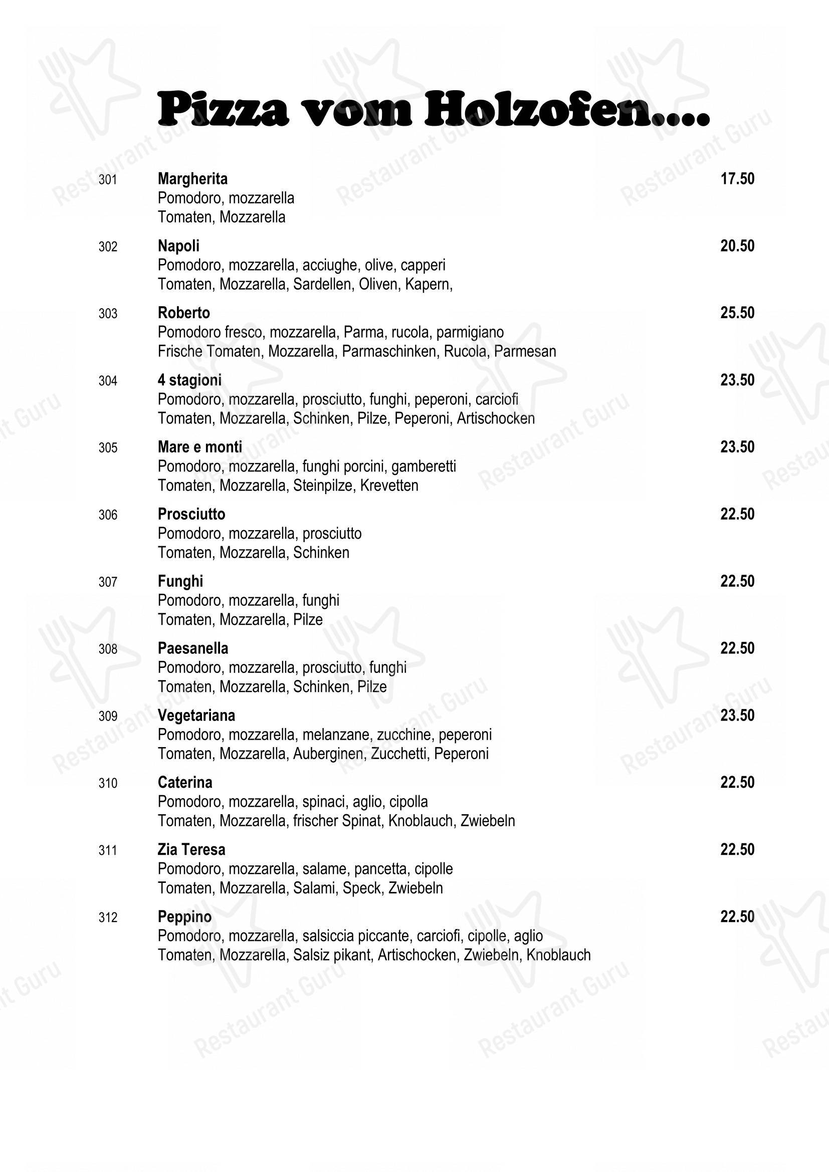 Menu di Pizzeria Bacco - 菜单