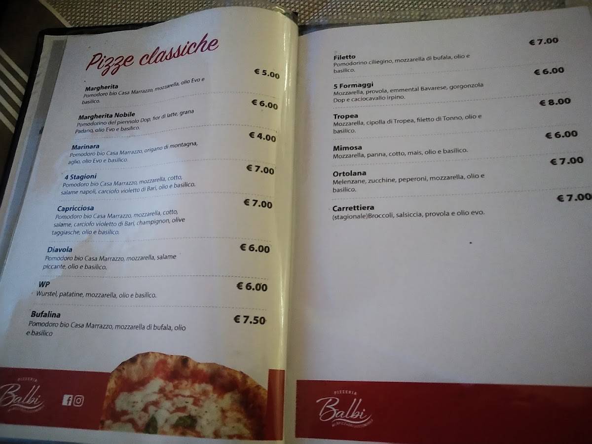 Menu di Pizzeria Balbi 