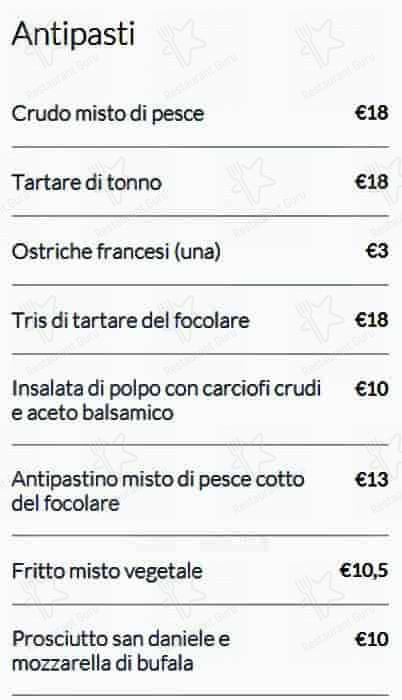 Menu de Il Focolare