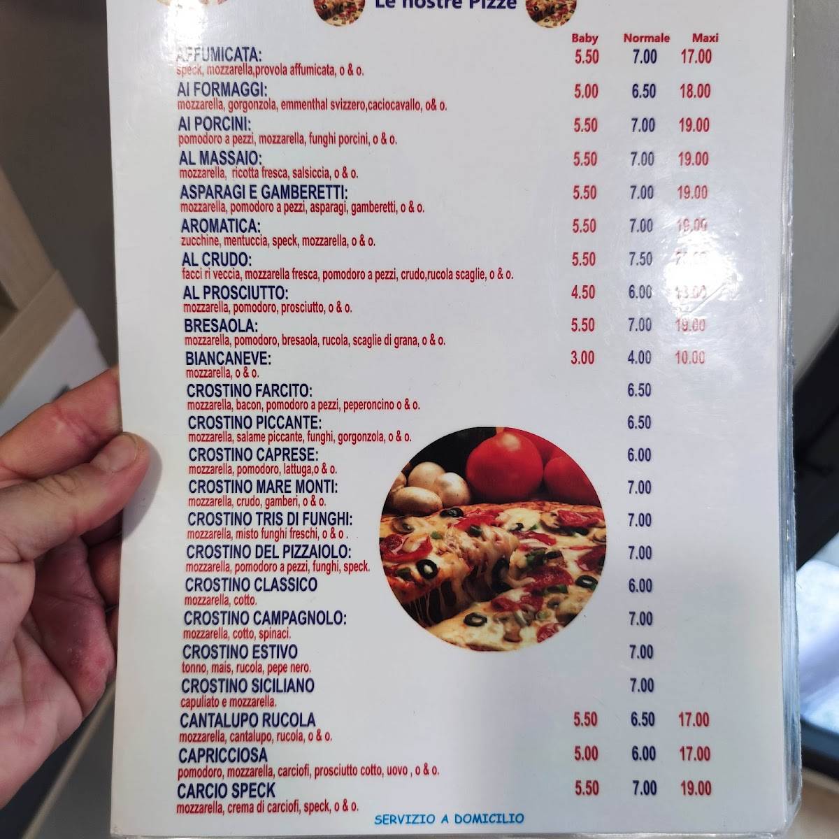 Menu di Pizzeria Il Papillon 