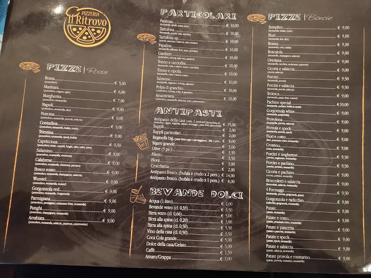 Menu di Pizzeria Il Ritrovo 