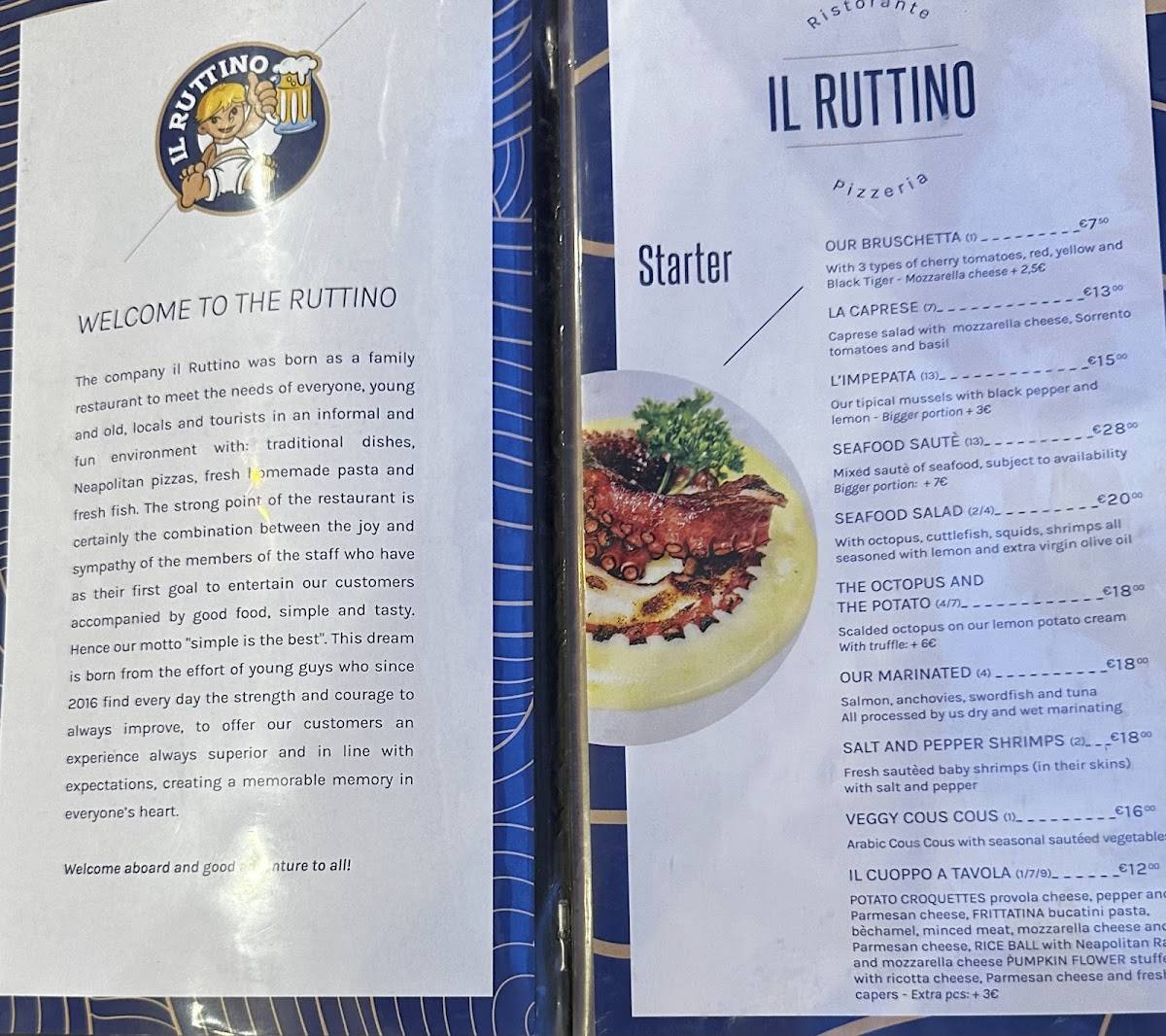 Menu de Il Ruttino