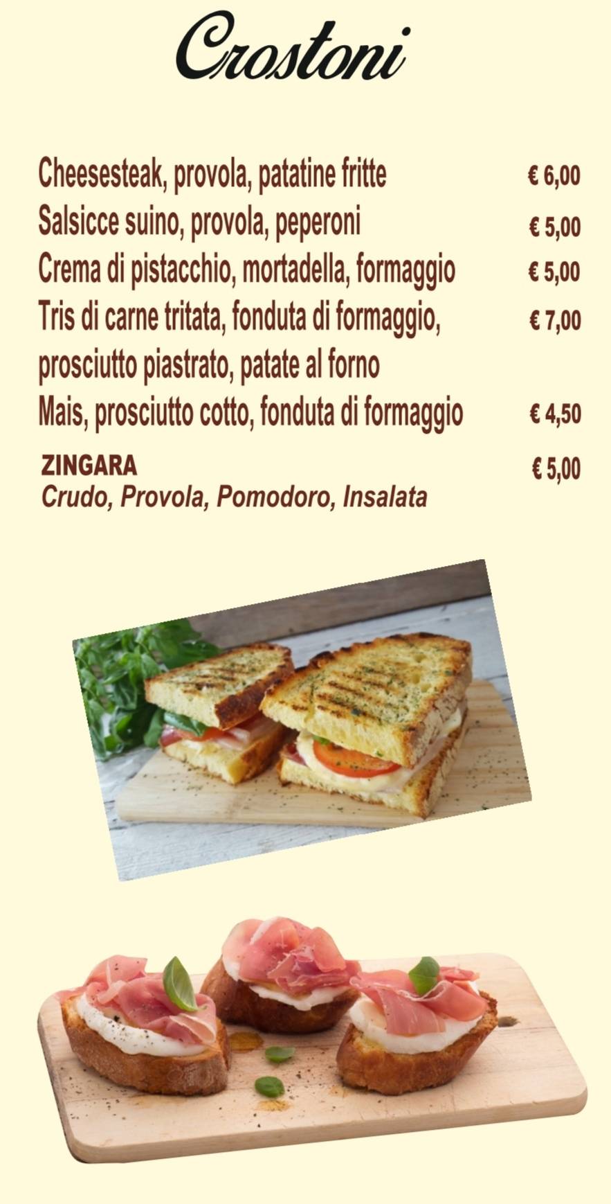 Menu di La piazzetta 