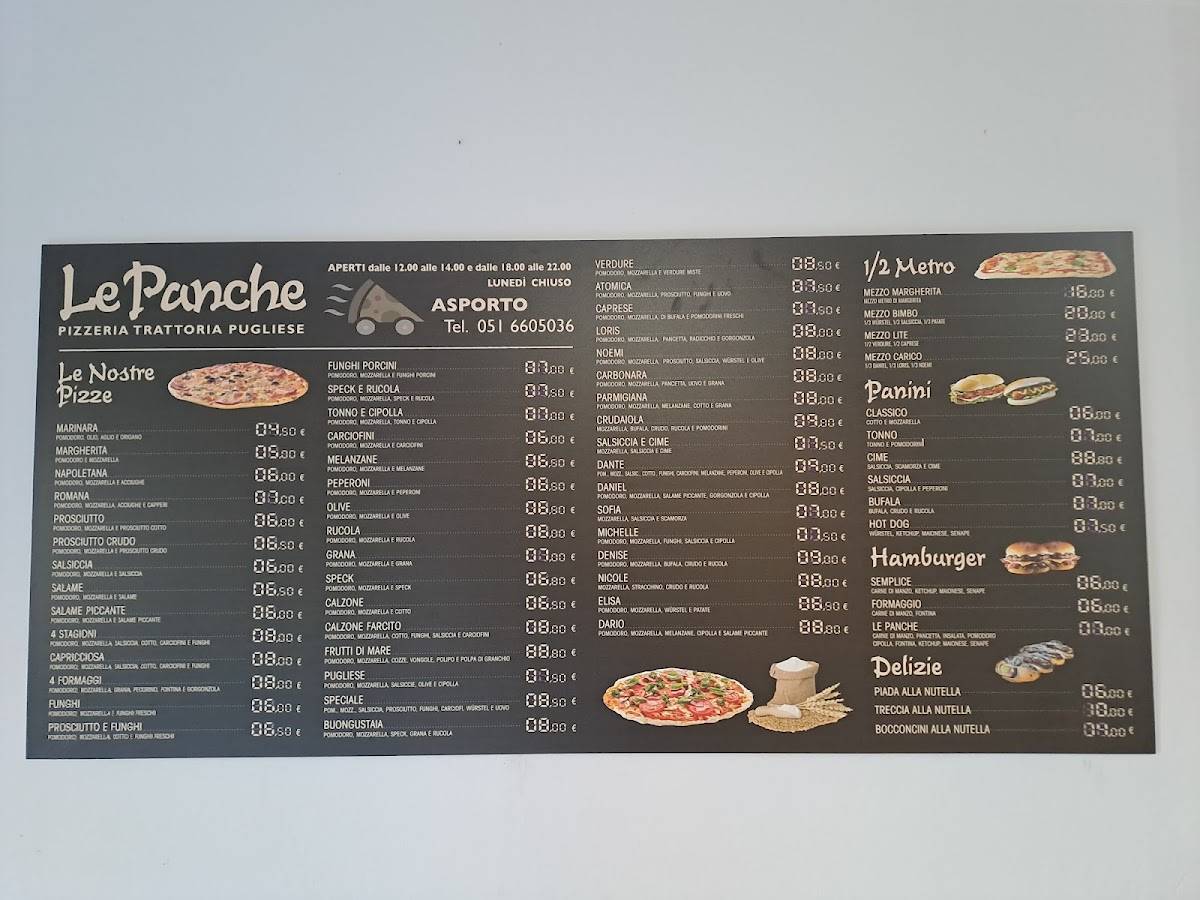 Menu di Pizzeria Le Panche 