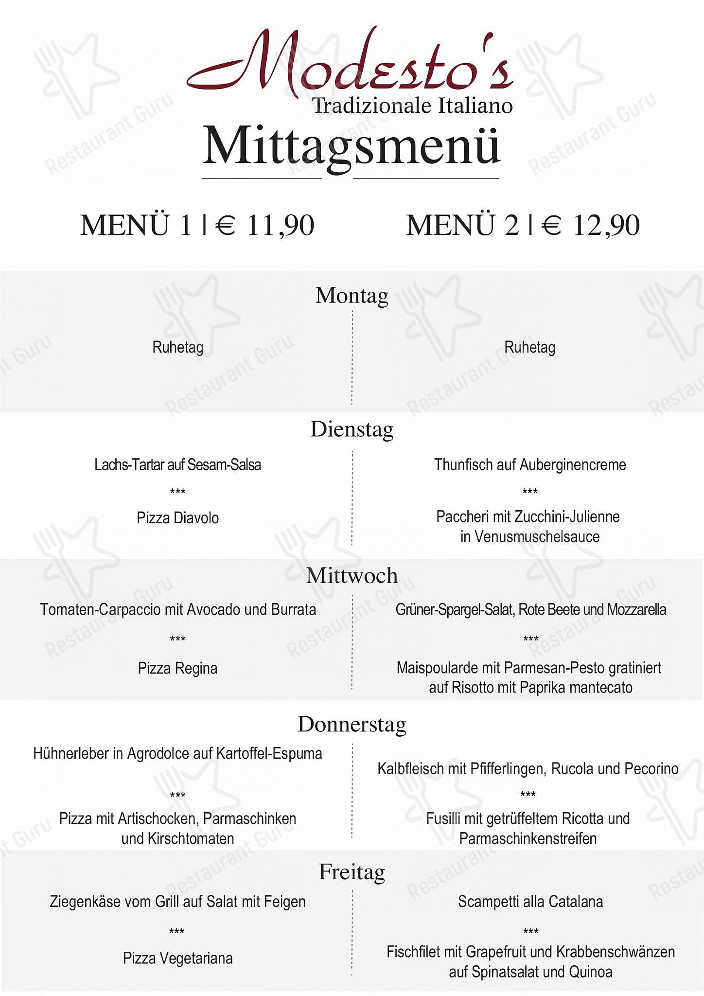 Modesto's dans Vaterstetten - At Home Catering Menu