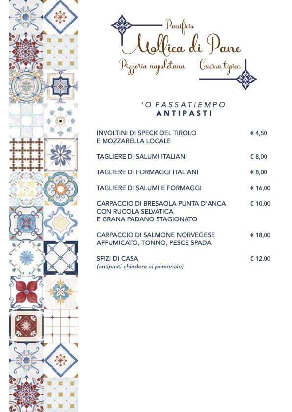 Menu di Mollica di Pane 
