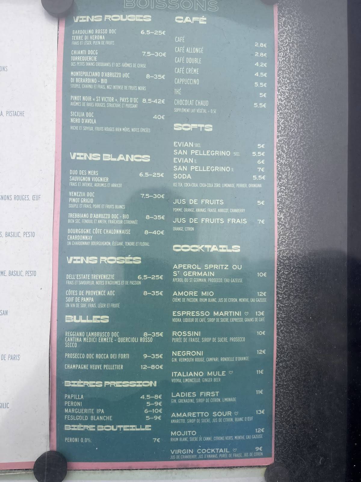 Menu de Papilla