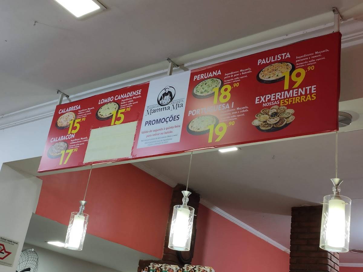 Pizzaria Mamma Mia - Unidade Centro cardápio