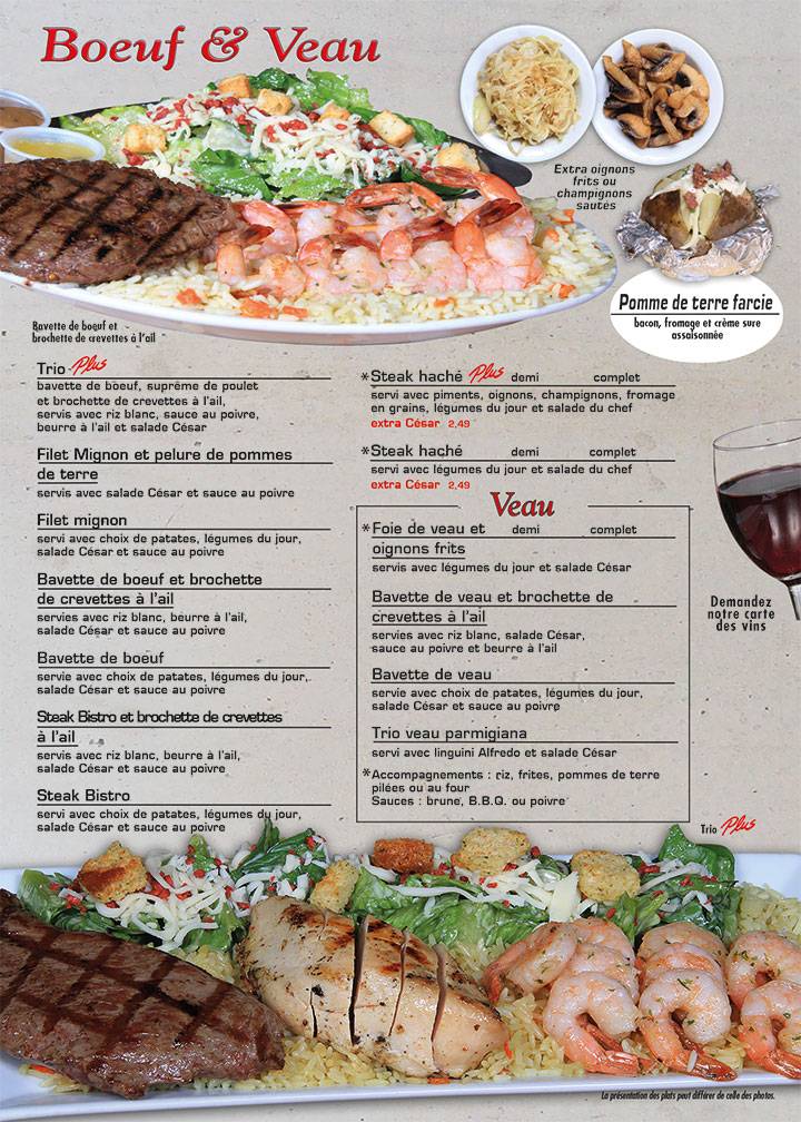 Menu de Plus Restaurant Bar