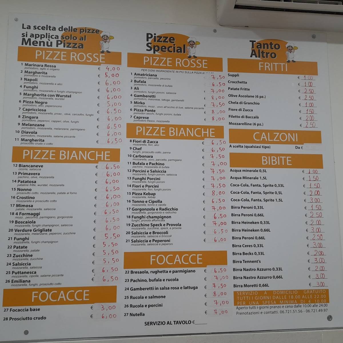 Menu di Ponte Pizza Roma 