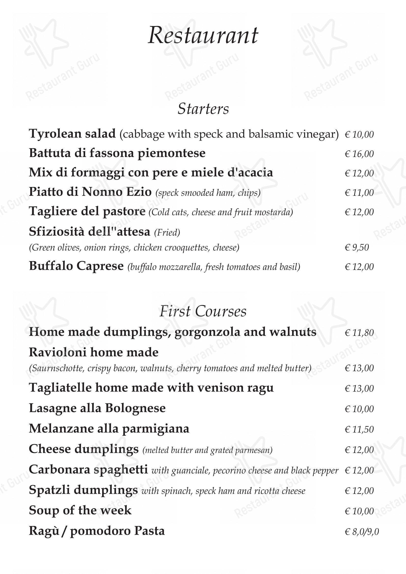 菜单 per Pizzeria Ristorante Ti Spiazza pizzeria