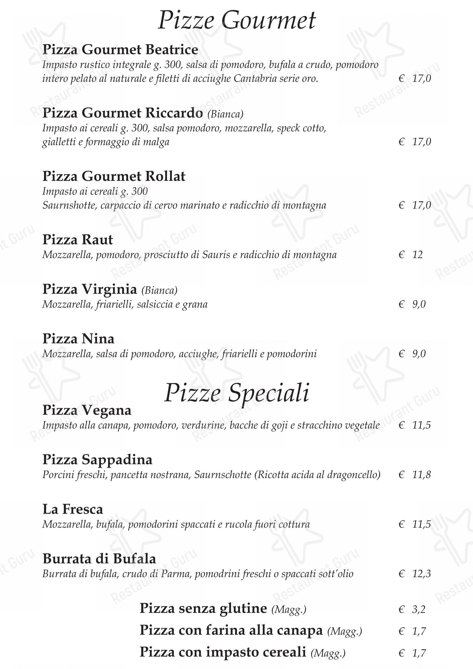 Menu bar per Pizzeria Ristorante Ti Spiazza pizzeria