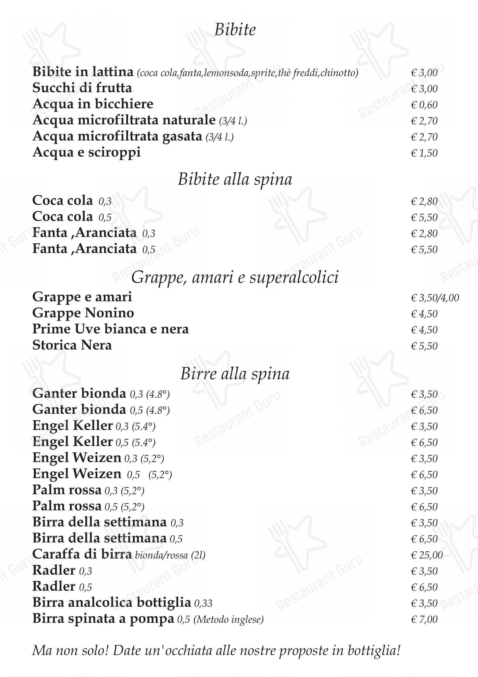 Pizzeria Ristorante Ti Spiazza in Sappada - Menu