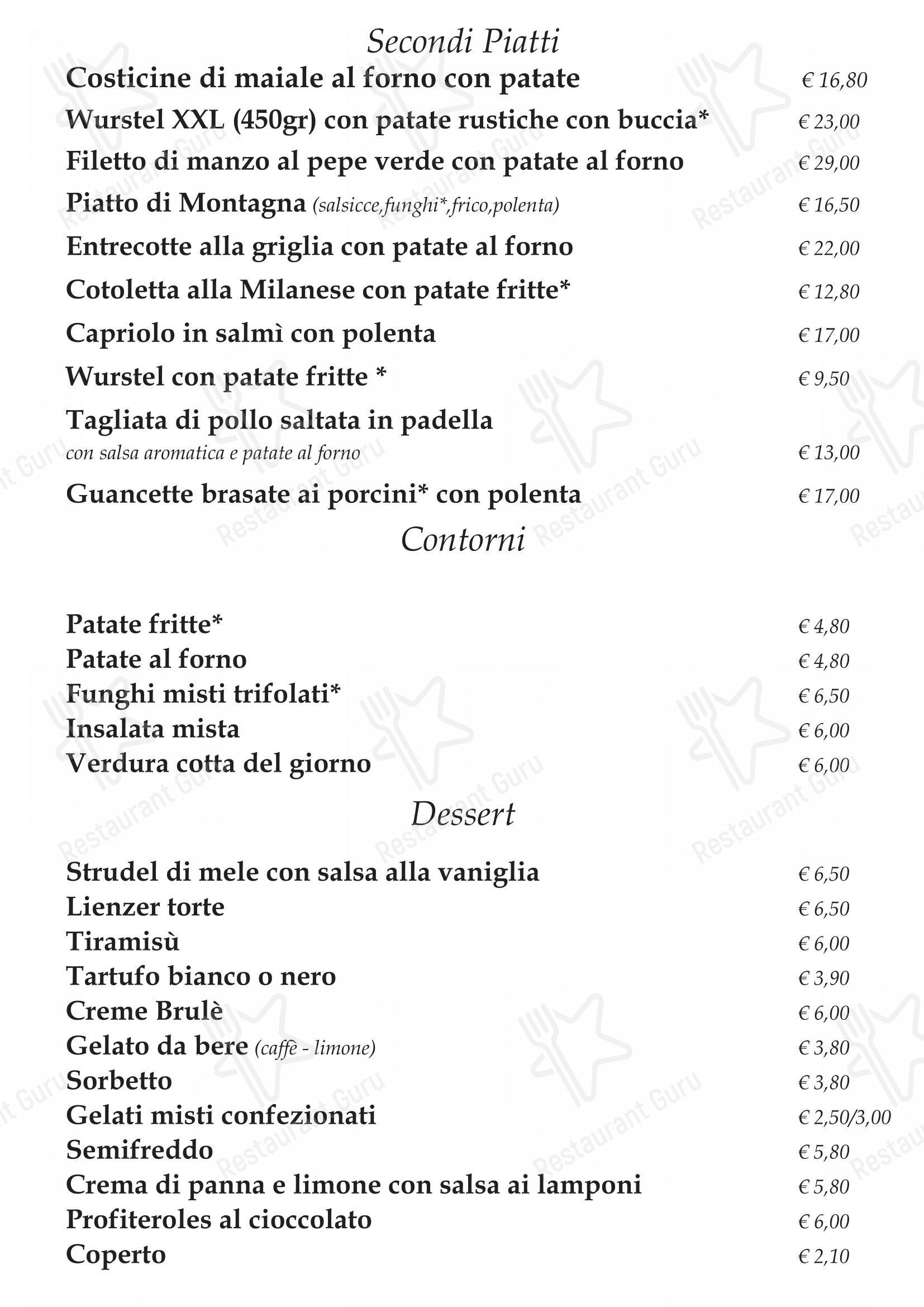 Menu di Pizzeria Ristorante Ti Spiazza - Menu