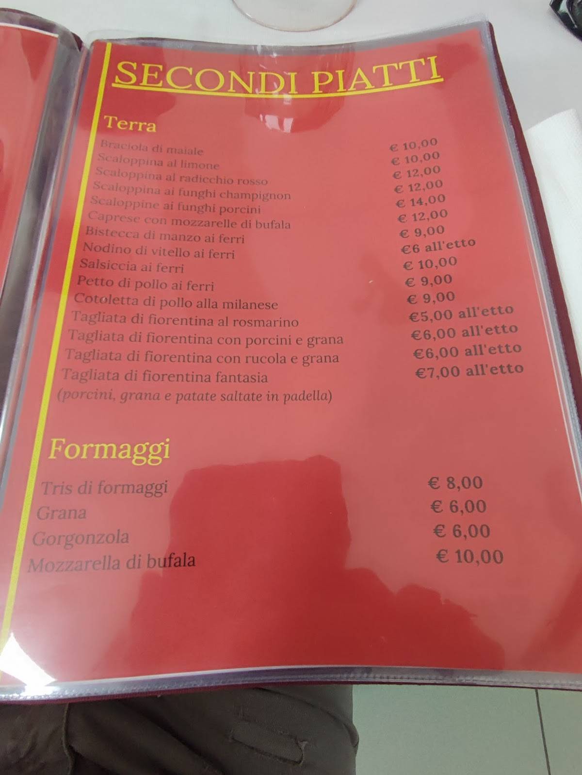 Menu di Pizzeria Ristorante D'Azeglio 