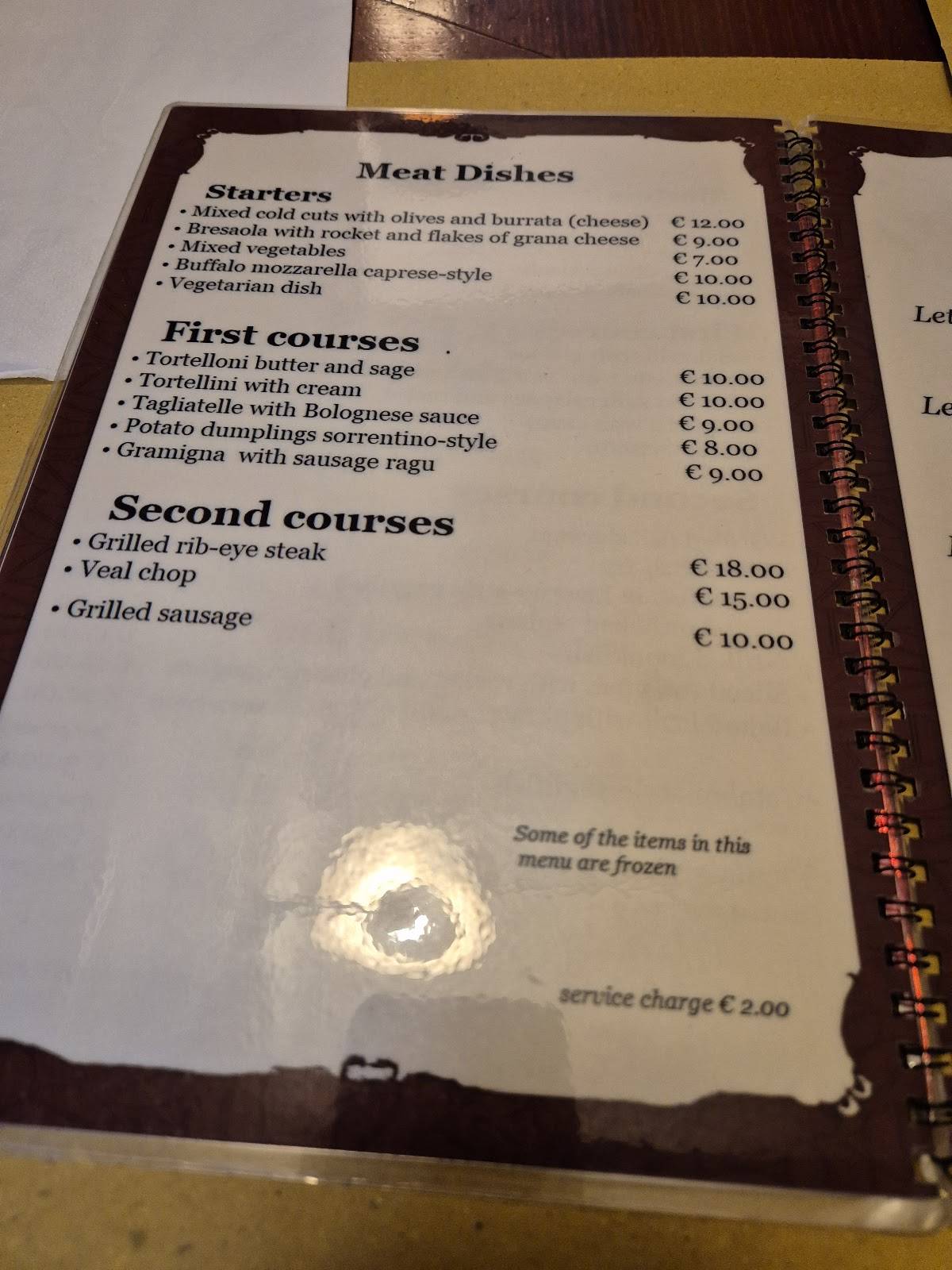 Menu di Pizzeria Ristorante Mareluna 