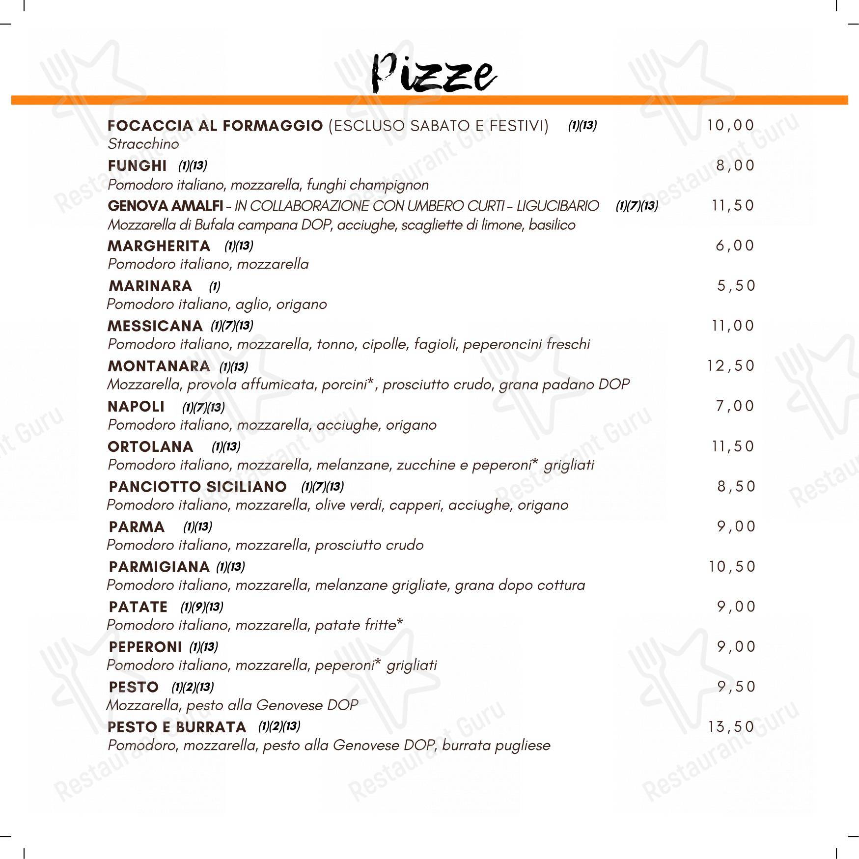 Pizzeria Ristorante Piedigrotta - Corso Torino in Genova - Menu bar