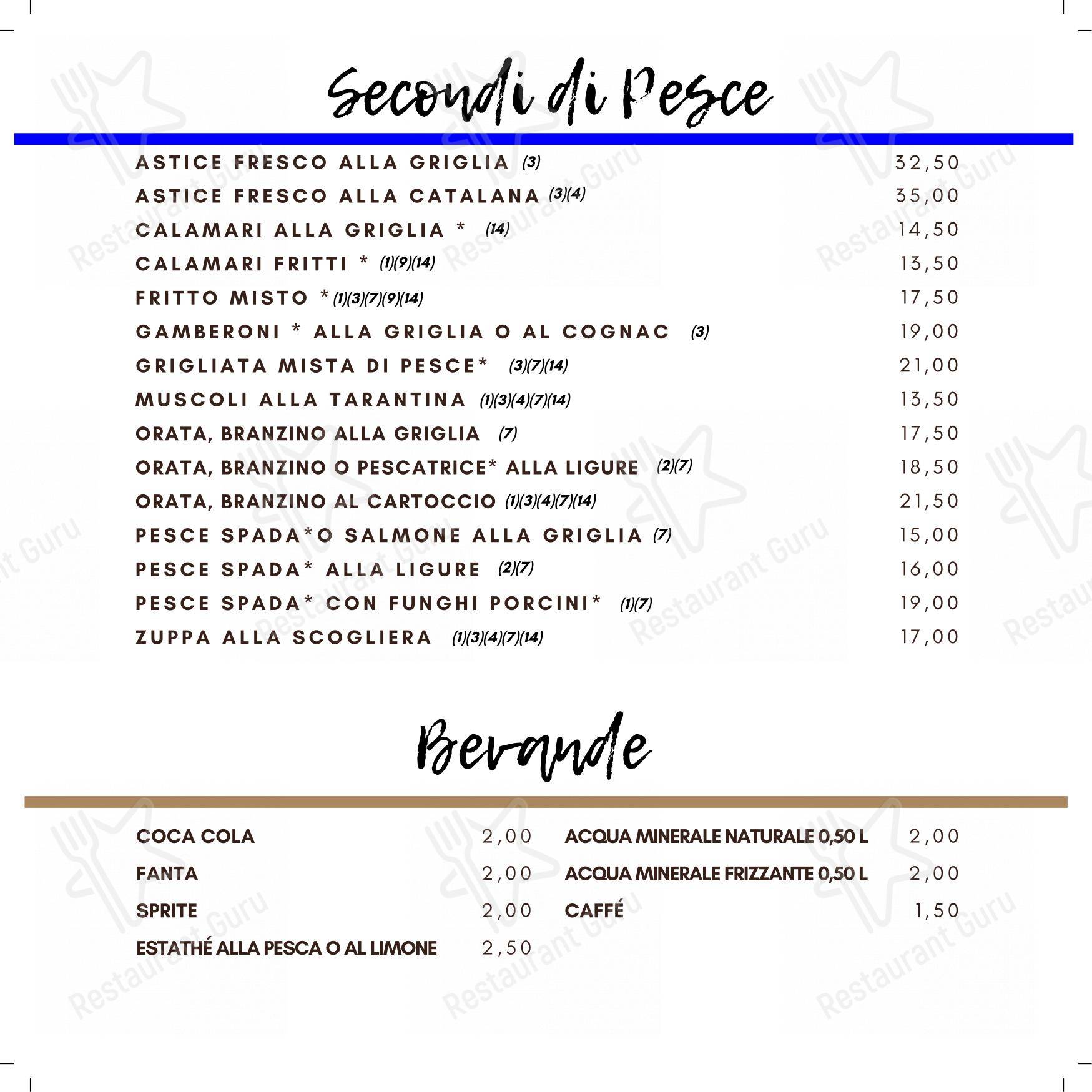 Pizzeria Ristorante Piedigrotta - Corso Torino in Genova - Menu