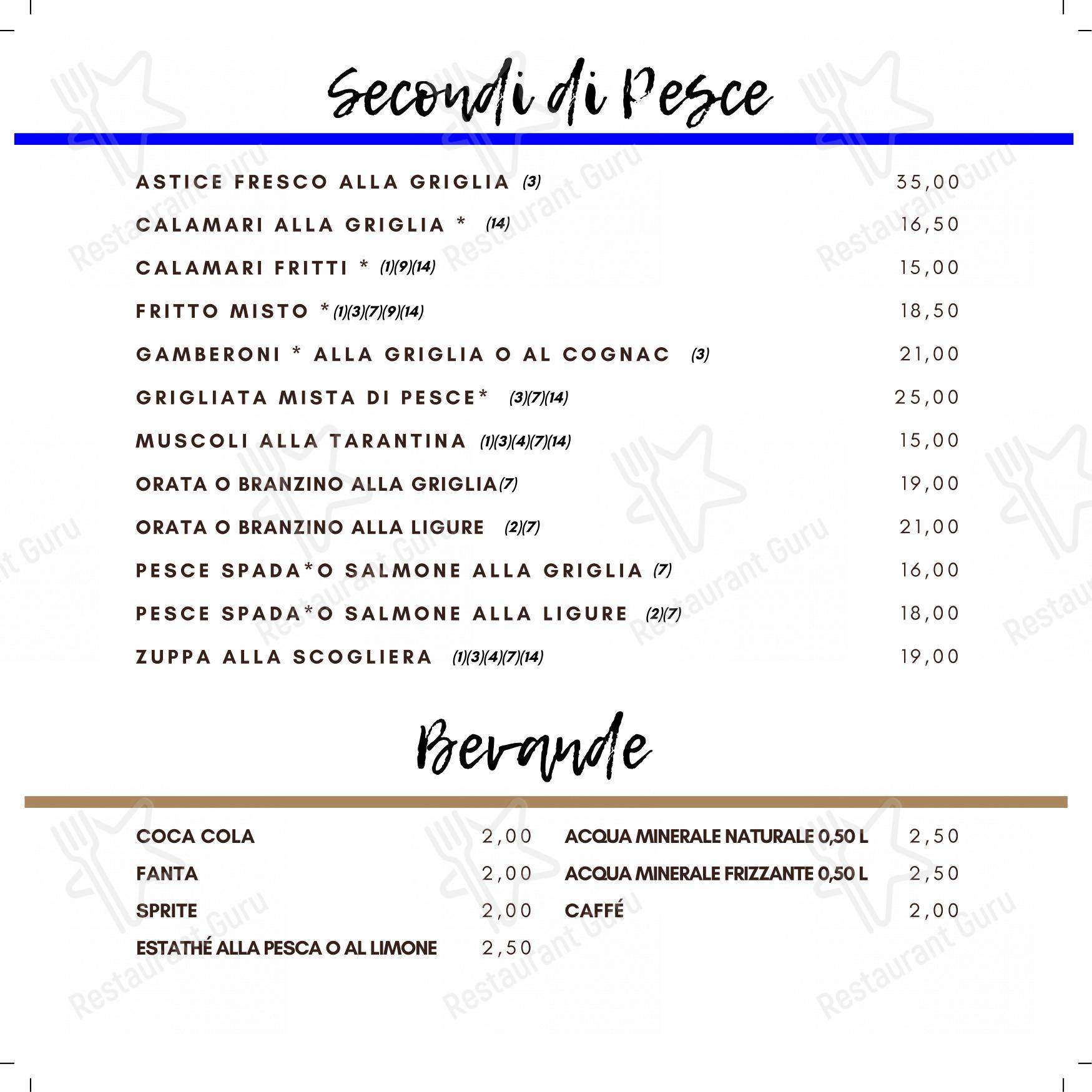 Menu bar per Pizzeria Ristorante Piedigrotta - Corso Torino in Genova
