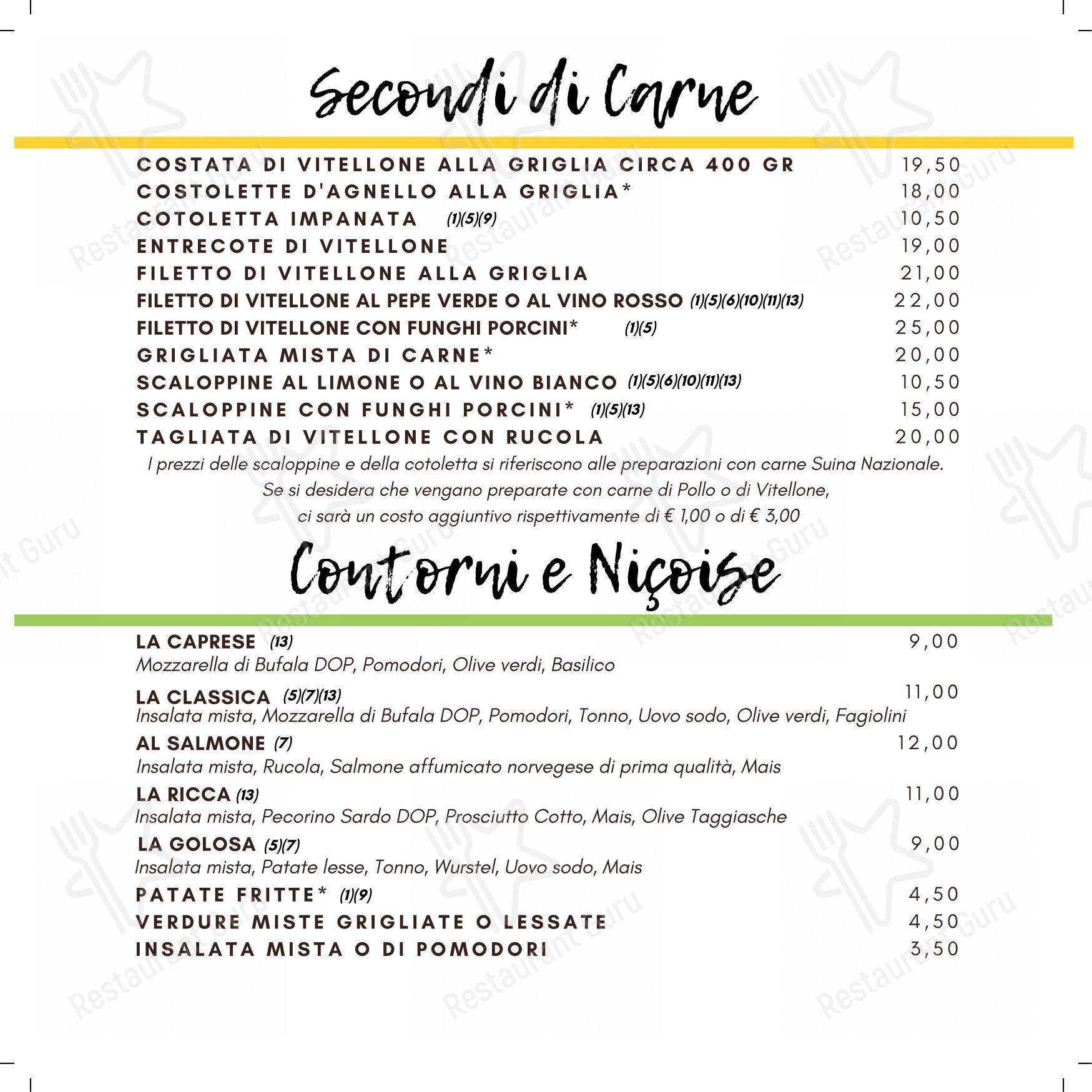 Menu per Pizzeria Ristorante Piedigrotta - Corso Torino in Genova
