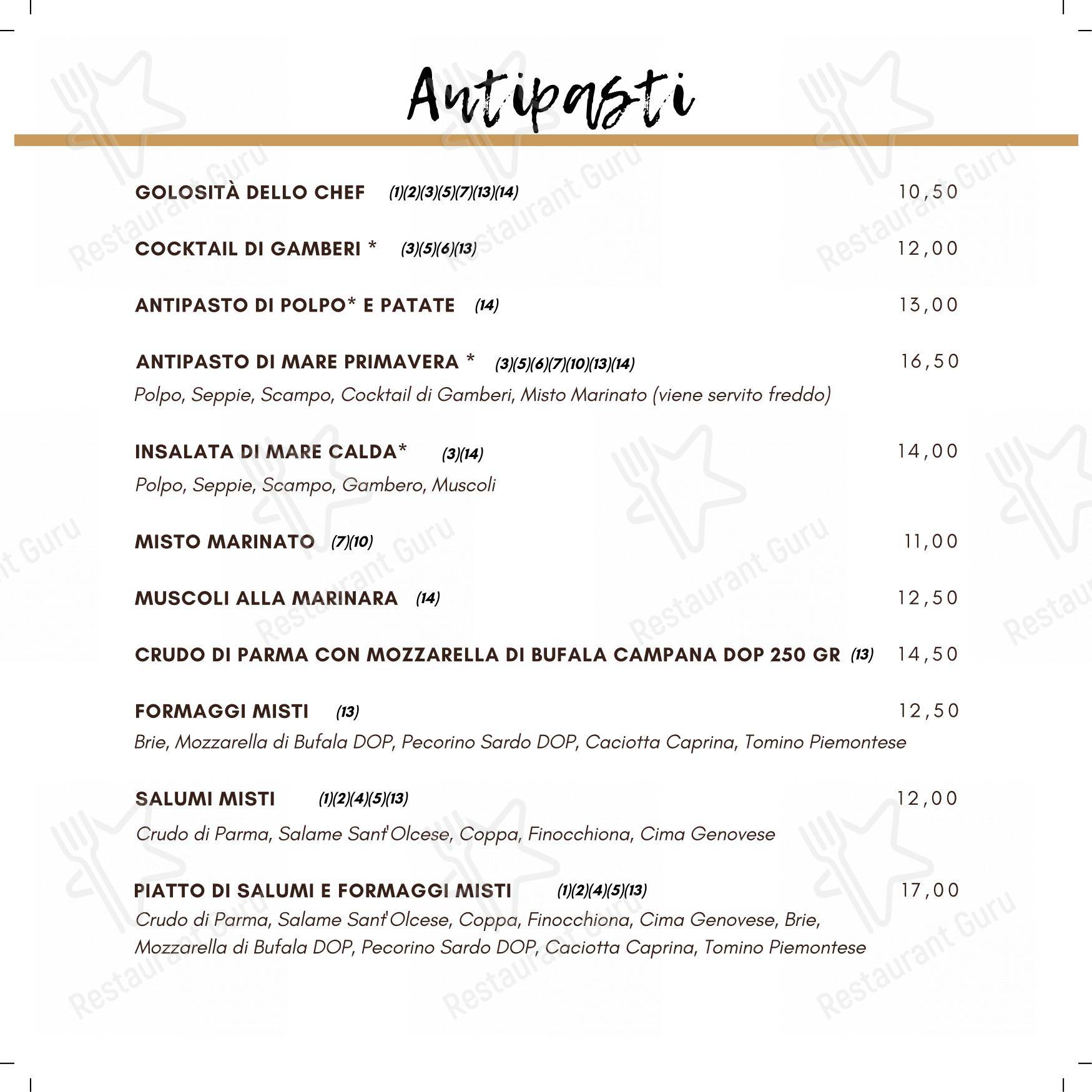 Menu di Pizzeria Ristorante Piedigrotta - Corso Torino - Menu