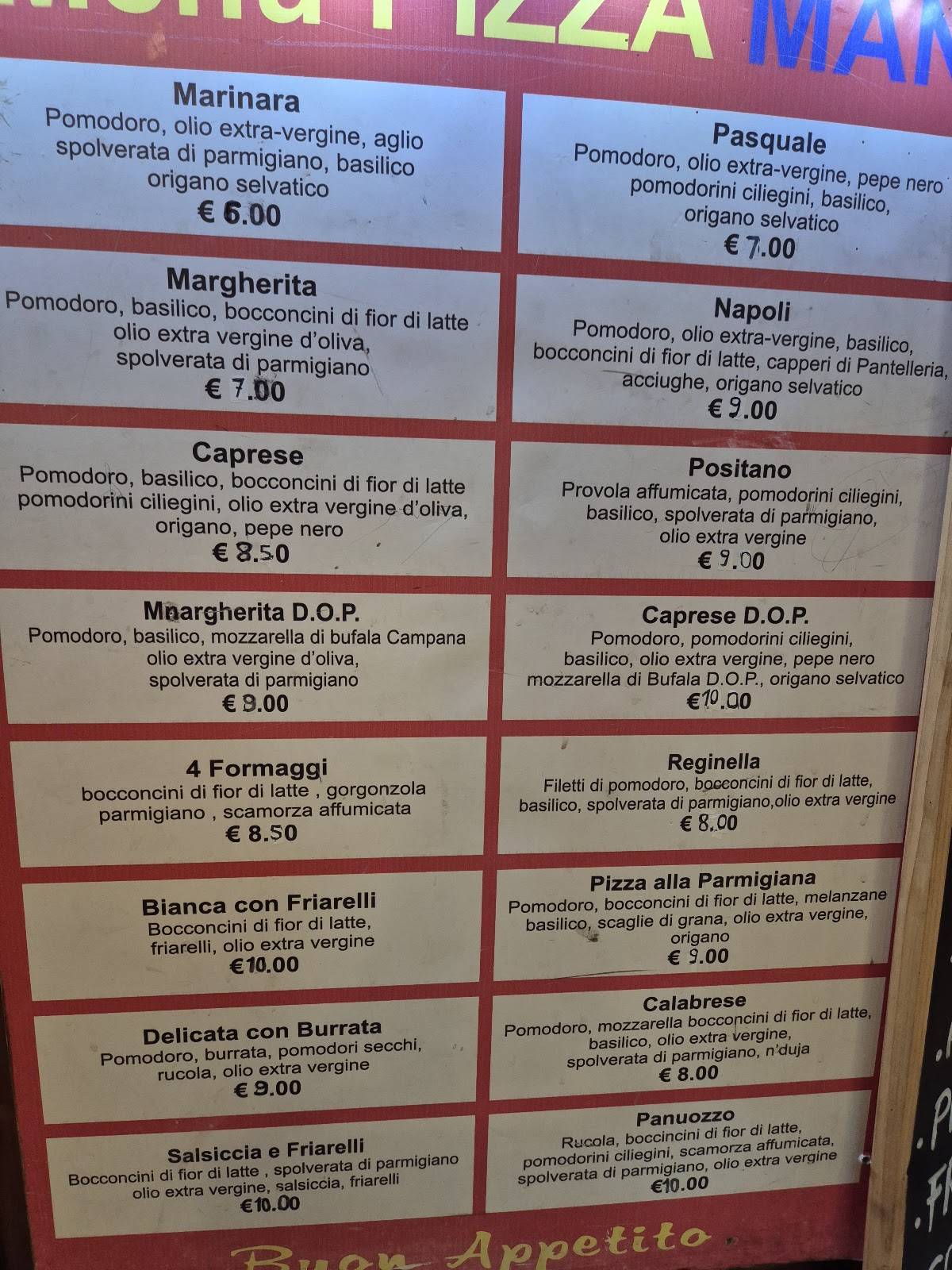 Menu di Pizza Man 