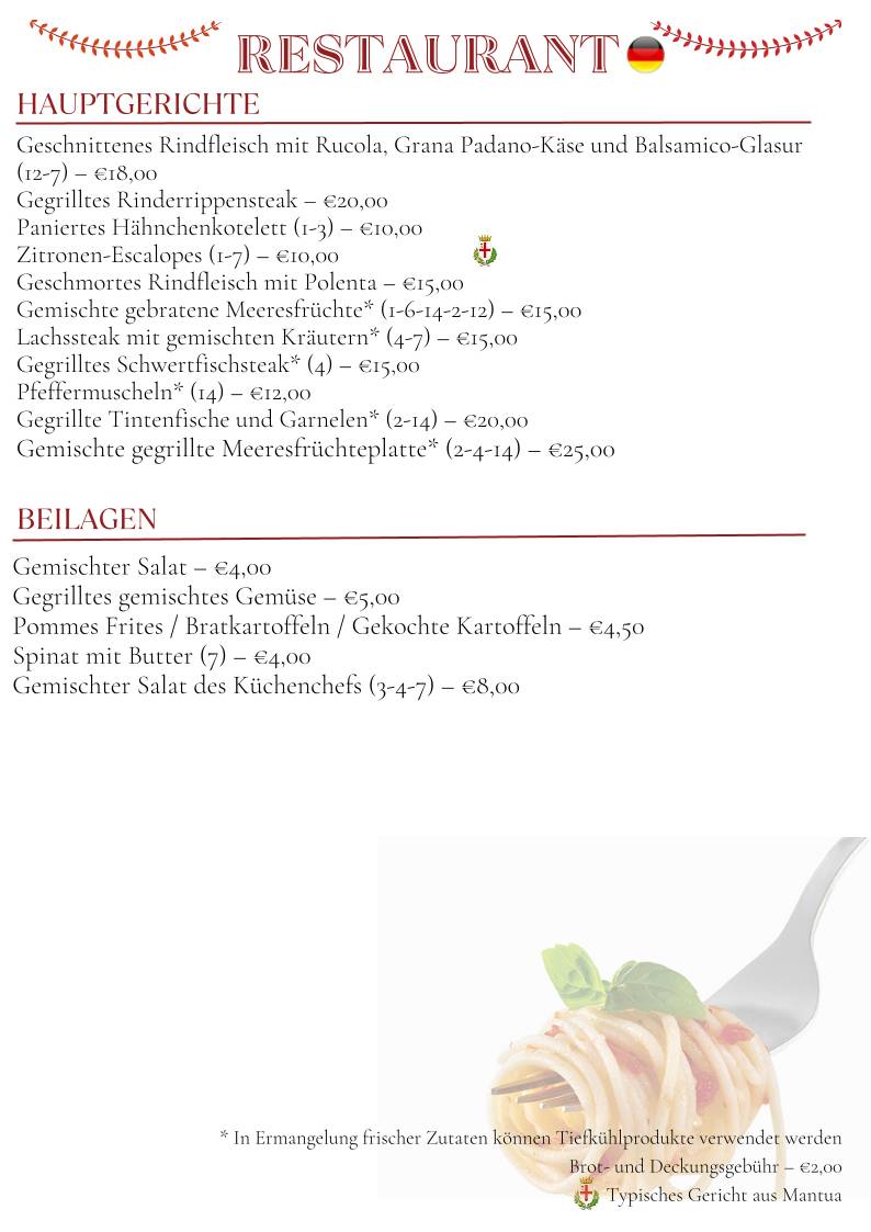 Menu di Ristorante Pizzeria Annette 