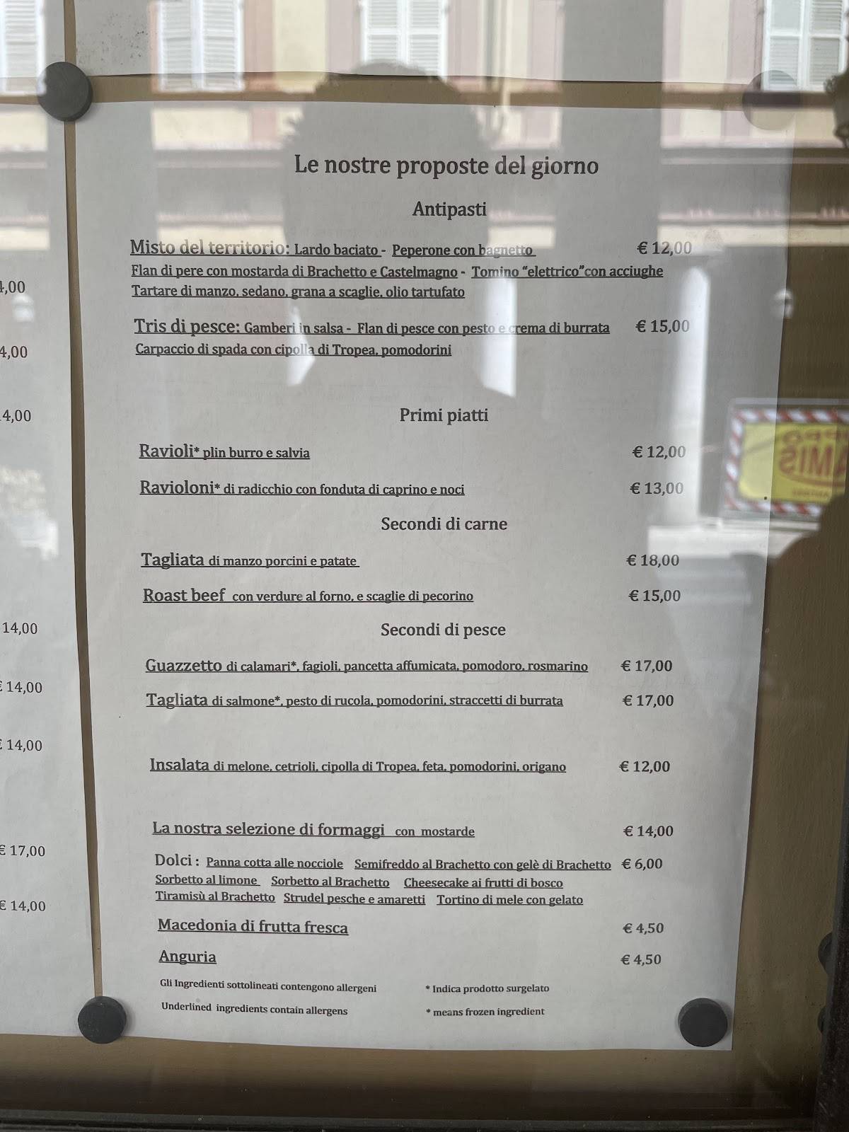 Menu di Pizzeria Ristorante Vecchio Borgo 