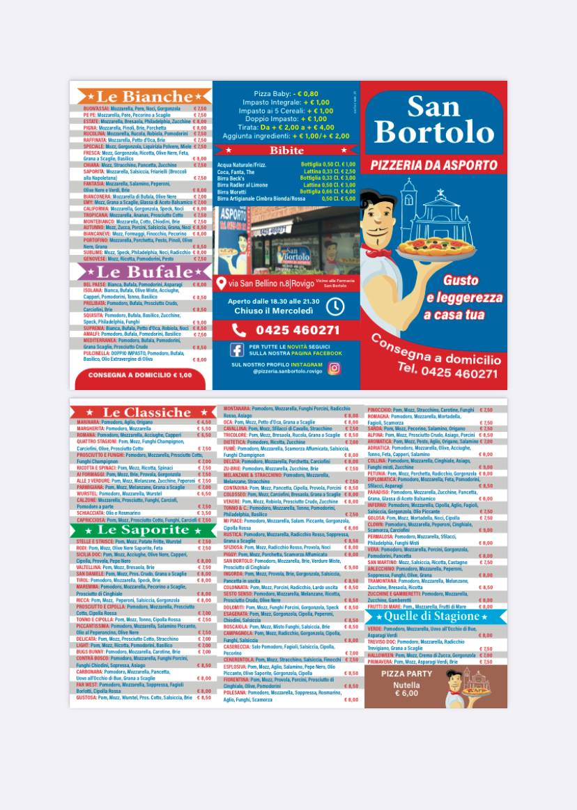 Menu di Pizzeria San Bortolo ROVIGO 