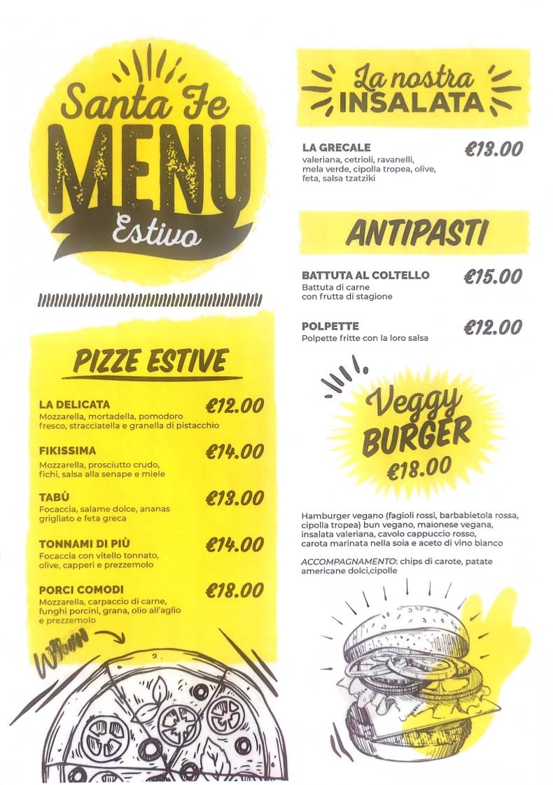Menu di Santa Fè 