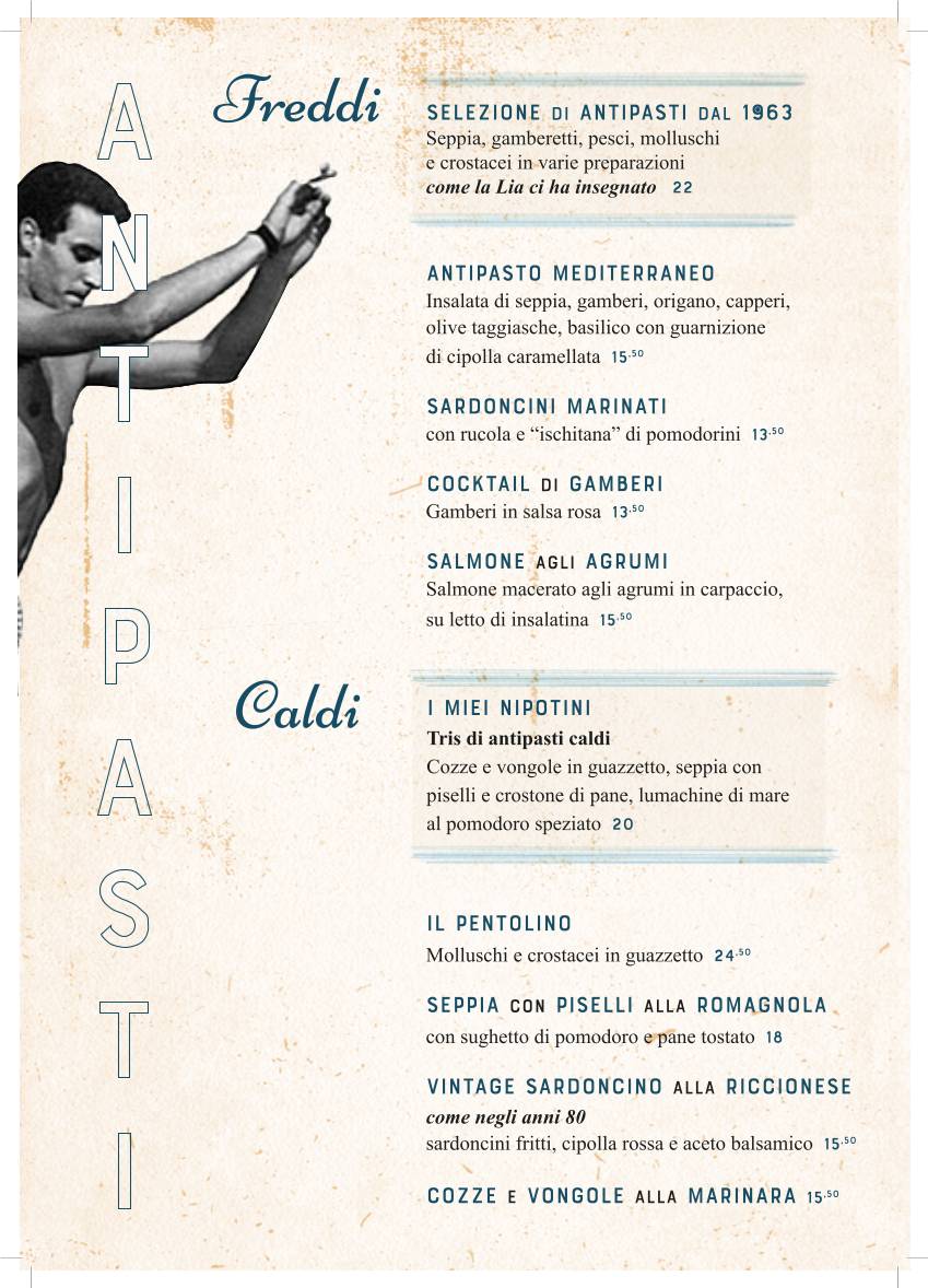 Menu di Trampolines Cucina di mare, ristoratori dal 1963 