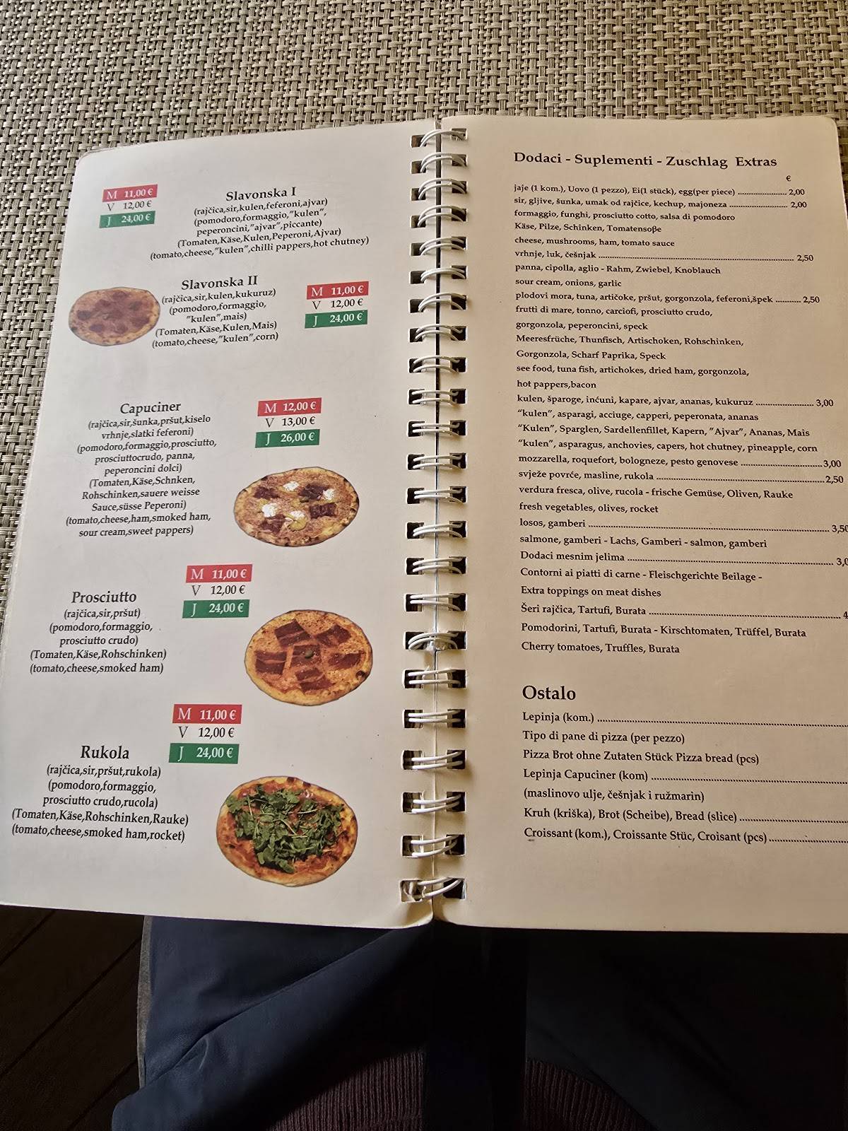 Menu di Pizzeria & Spaghetteria Capuciner 