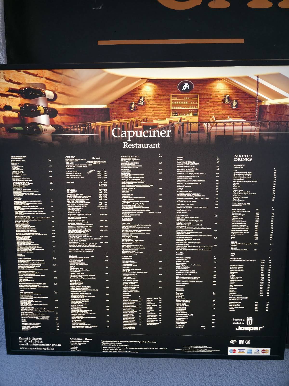 Menu di Pizzeria & Spaghetteria Capuciner 