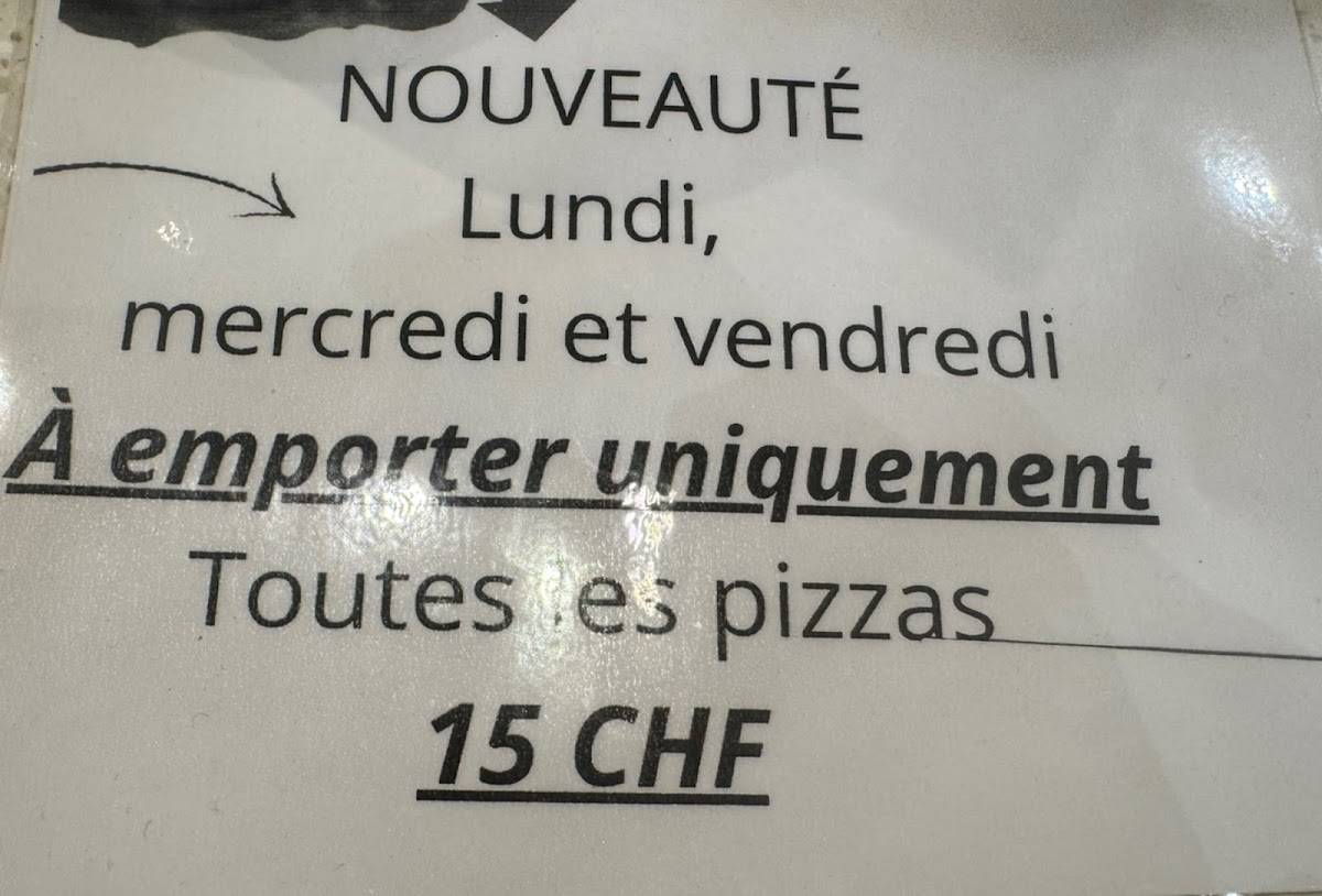 Menu di Pizzeria et friture soleil et napples 