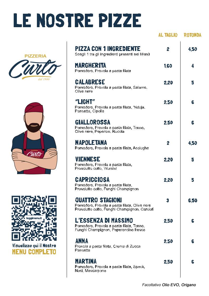Menu di Pizzeria Curto 