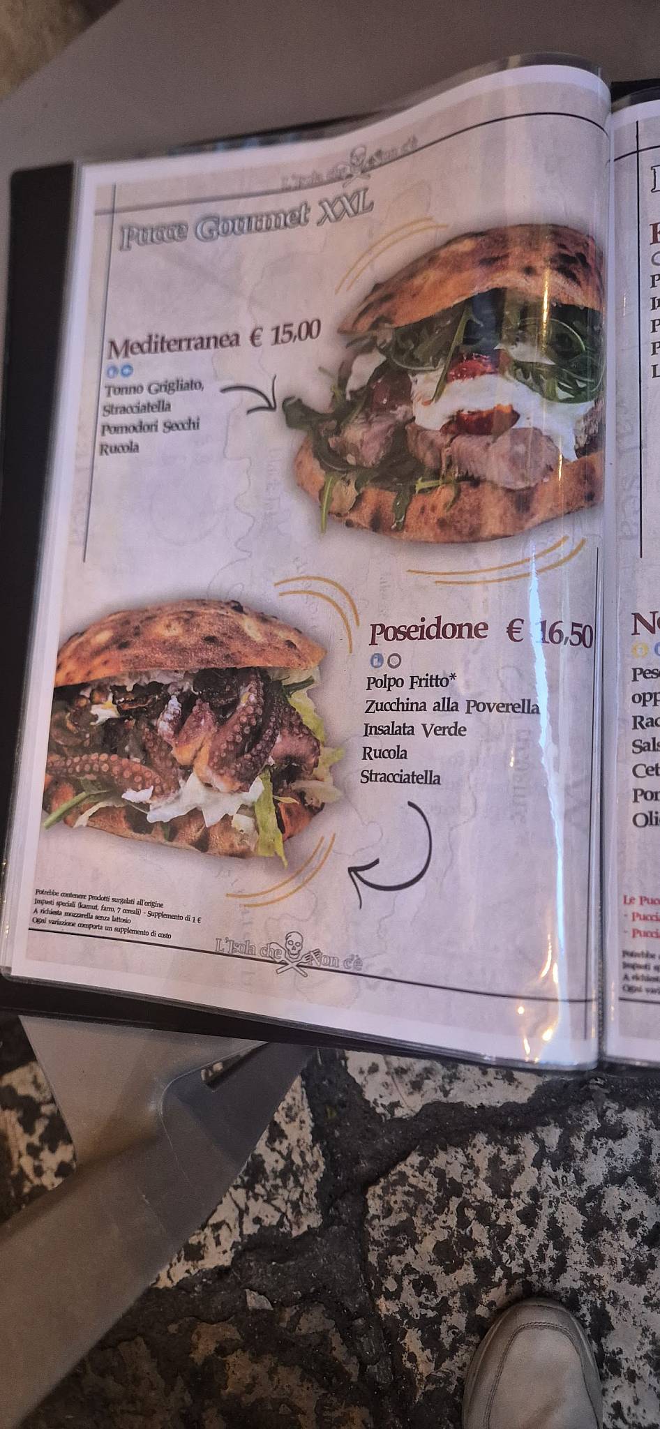 Menu di Pizzosteria L'isola che non c'è 