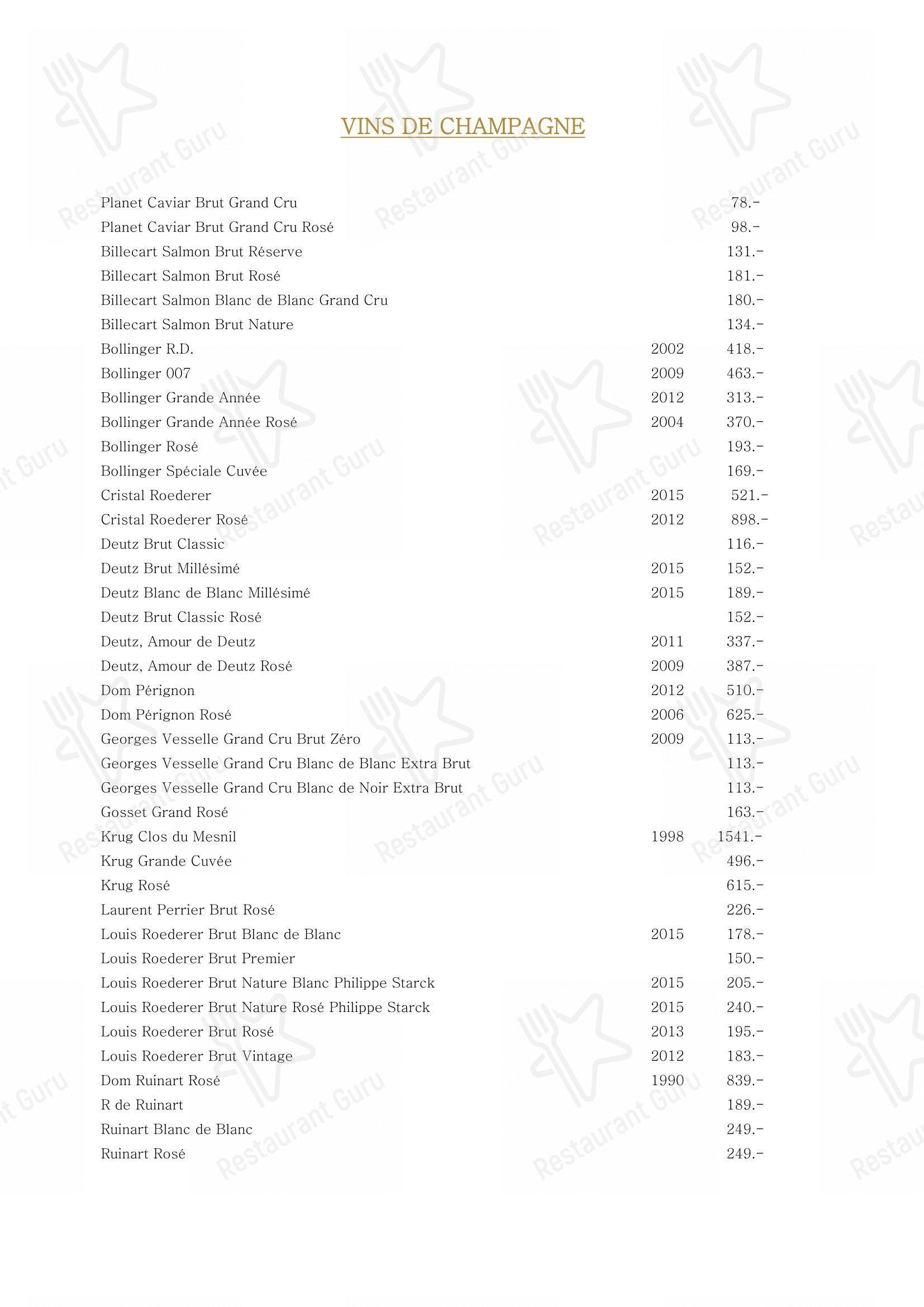 Menu per Planet Caviar ristorante