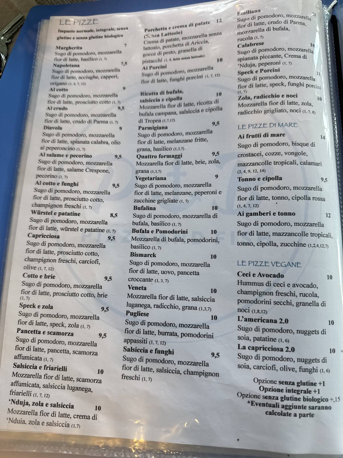 Menu de Pomodoro e Basilico