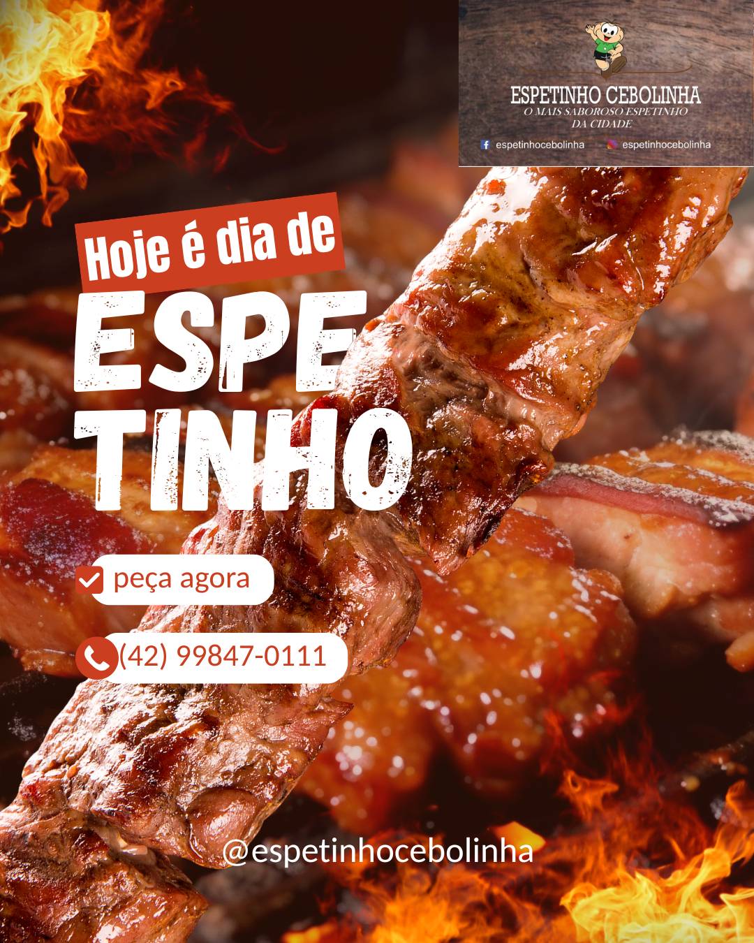 Espetinho Cebolinha cardápio