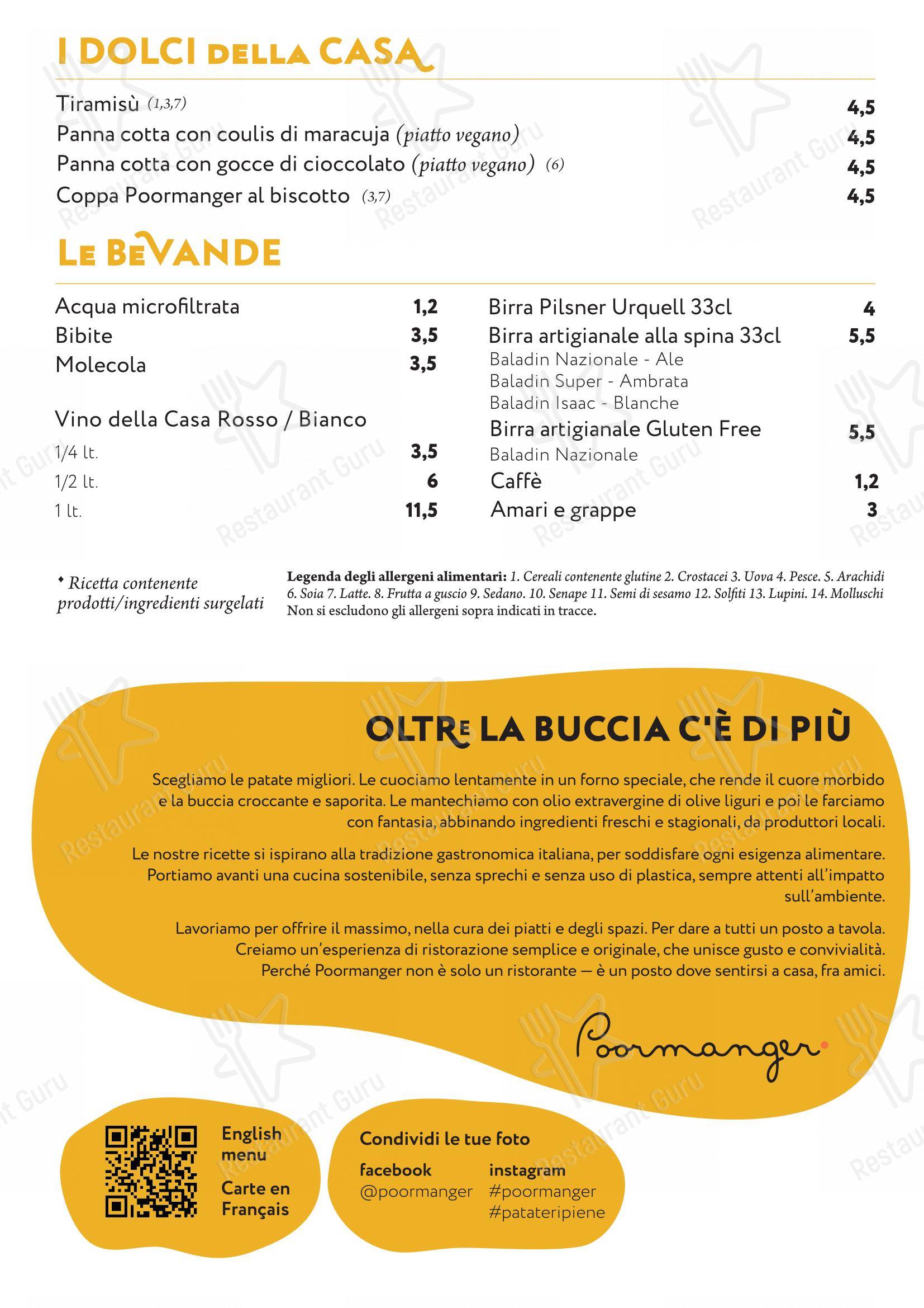 Ночное меню per Poormanger ristorante