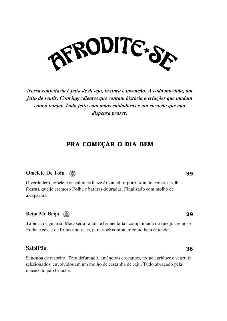 Porongo - Comida Brasileira - Jazz e Vinhos - Restaurante em Florianopólis - Restaurante Vegano cardápio
