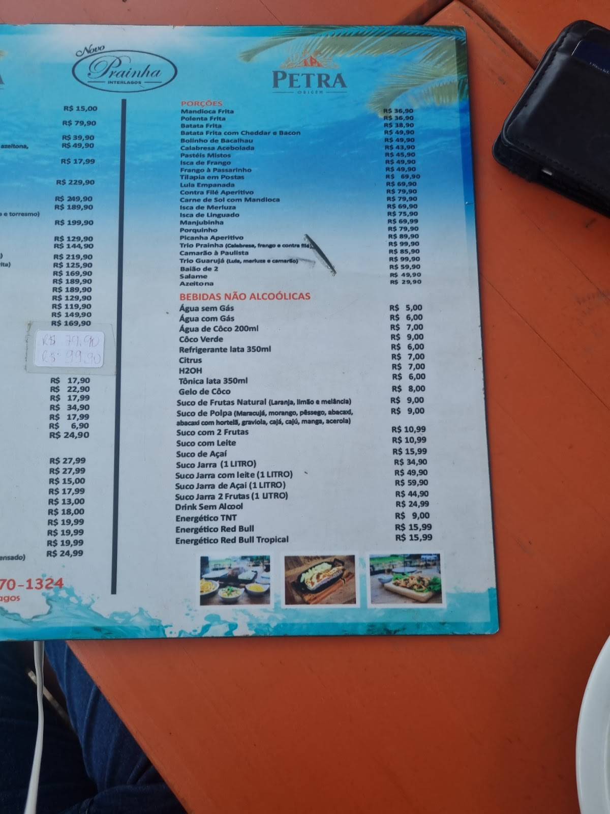 Prainha Bar e Grill cardápio