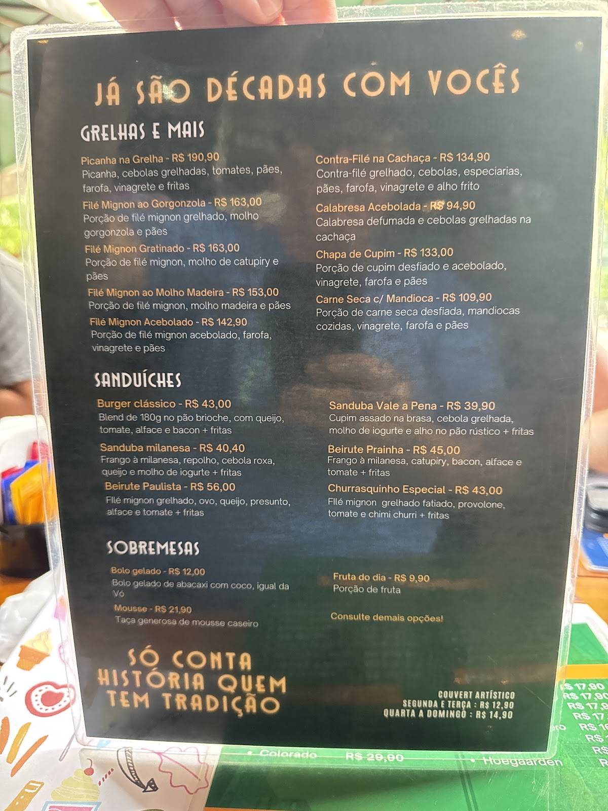 Prainha Paulista cardápio