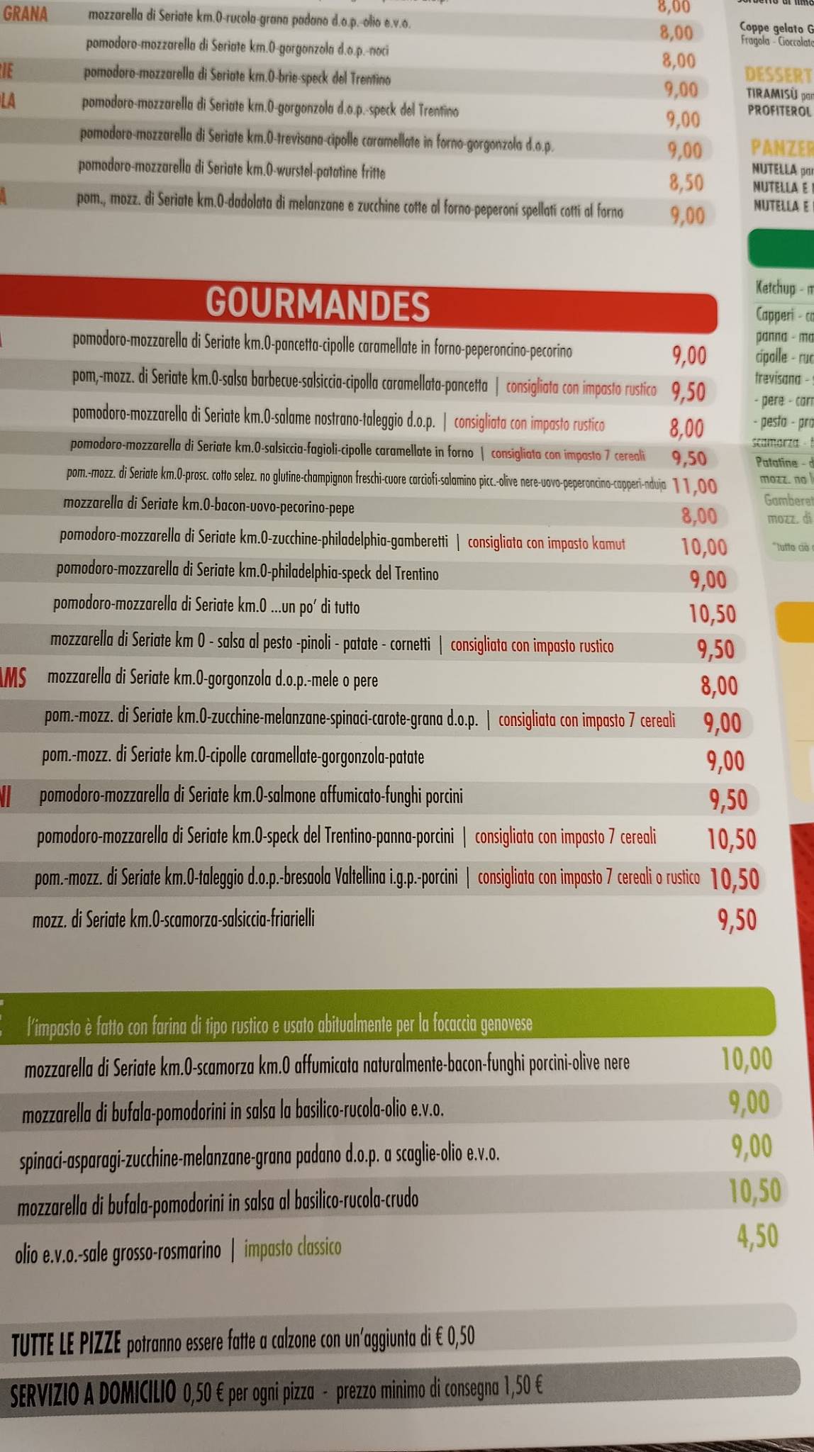 Menu di Pronto Pizza Garibaldi 