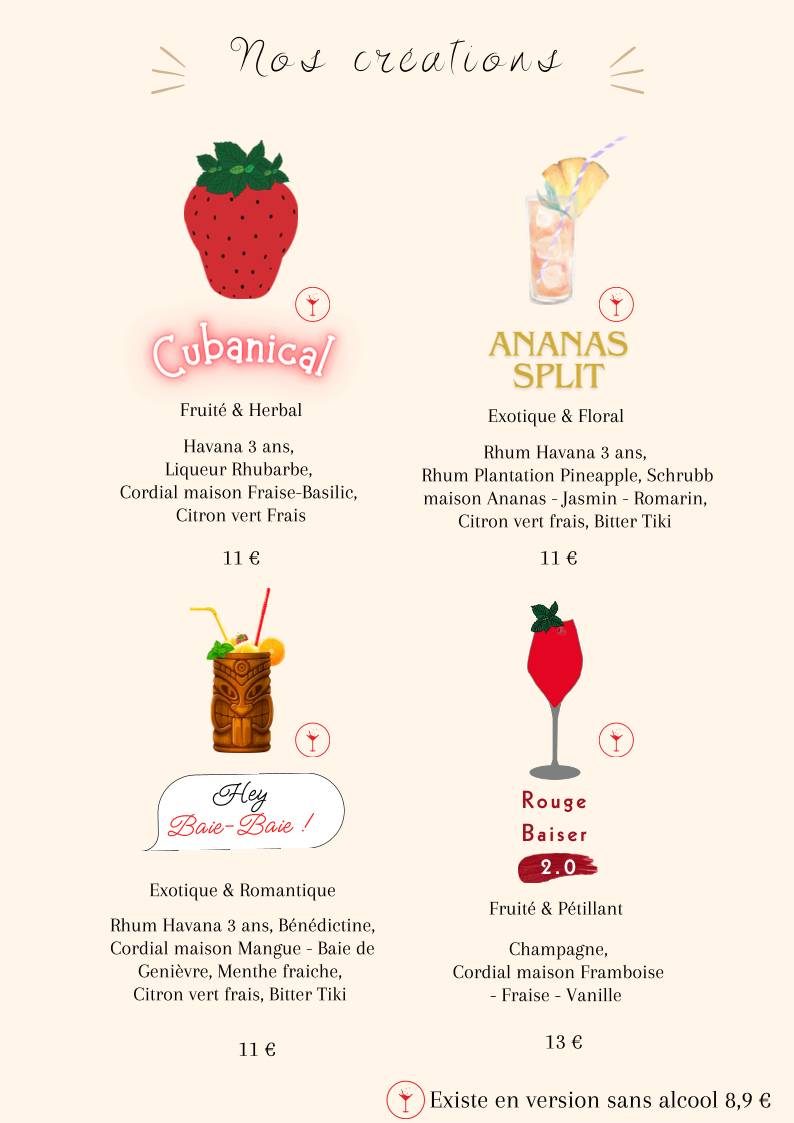 Menu de 54 Cocktails Bar - Arras