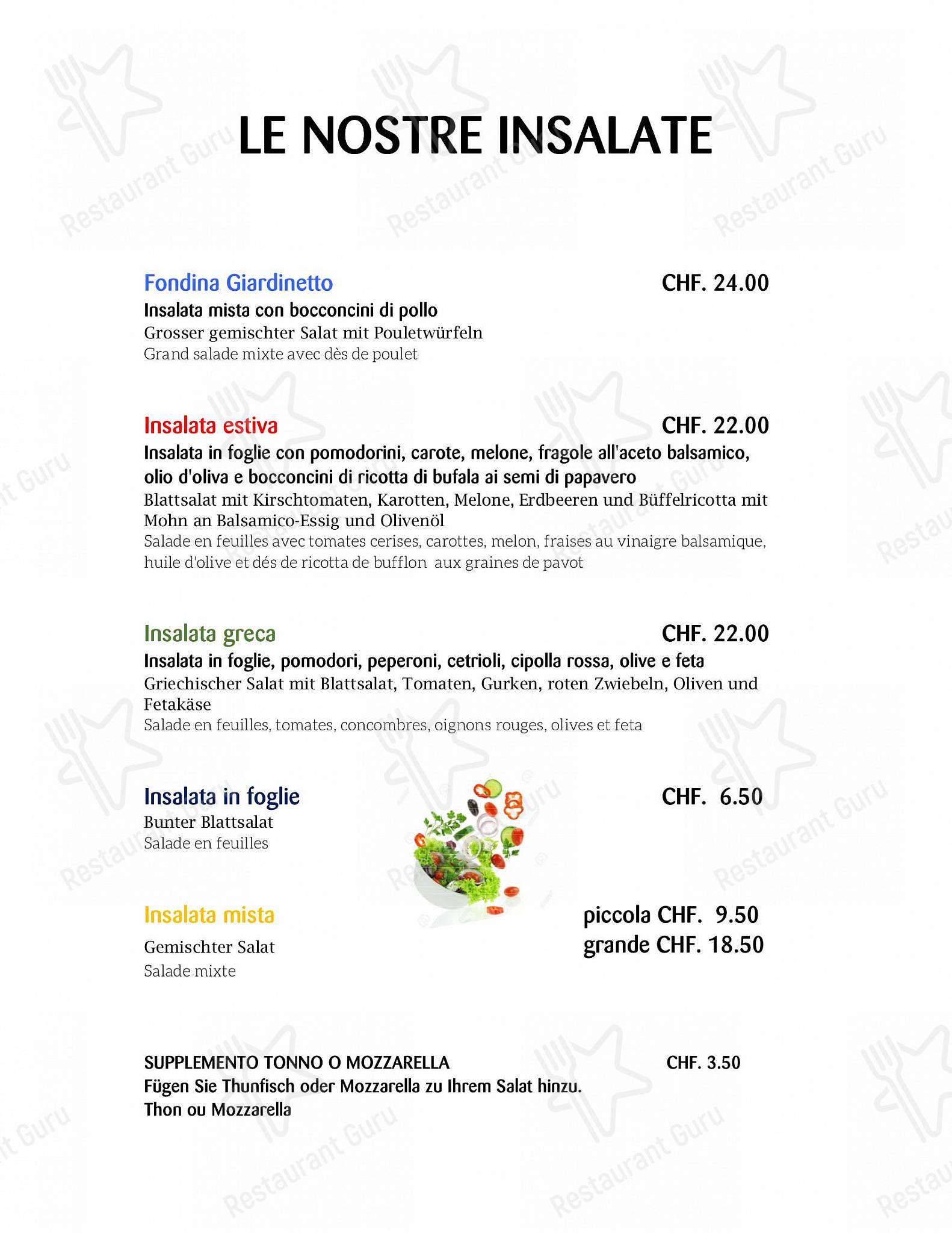 Menu di Al Giardinetto - Коктейльная карта