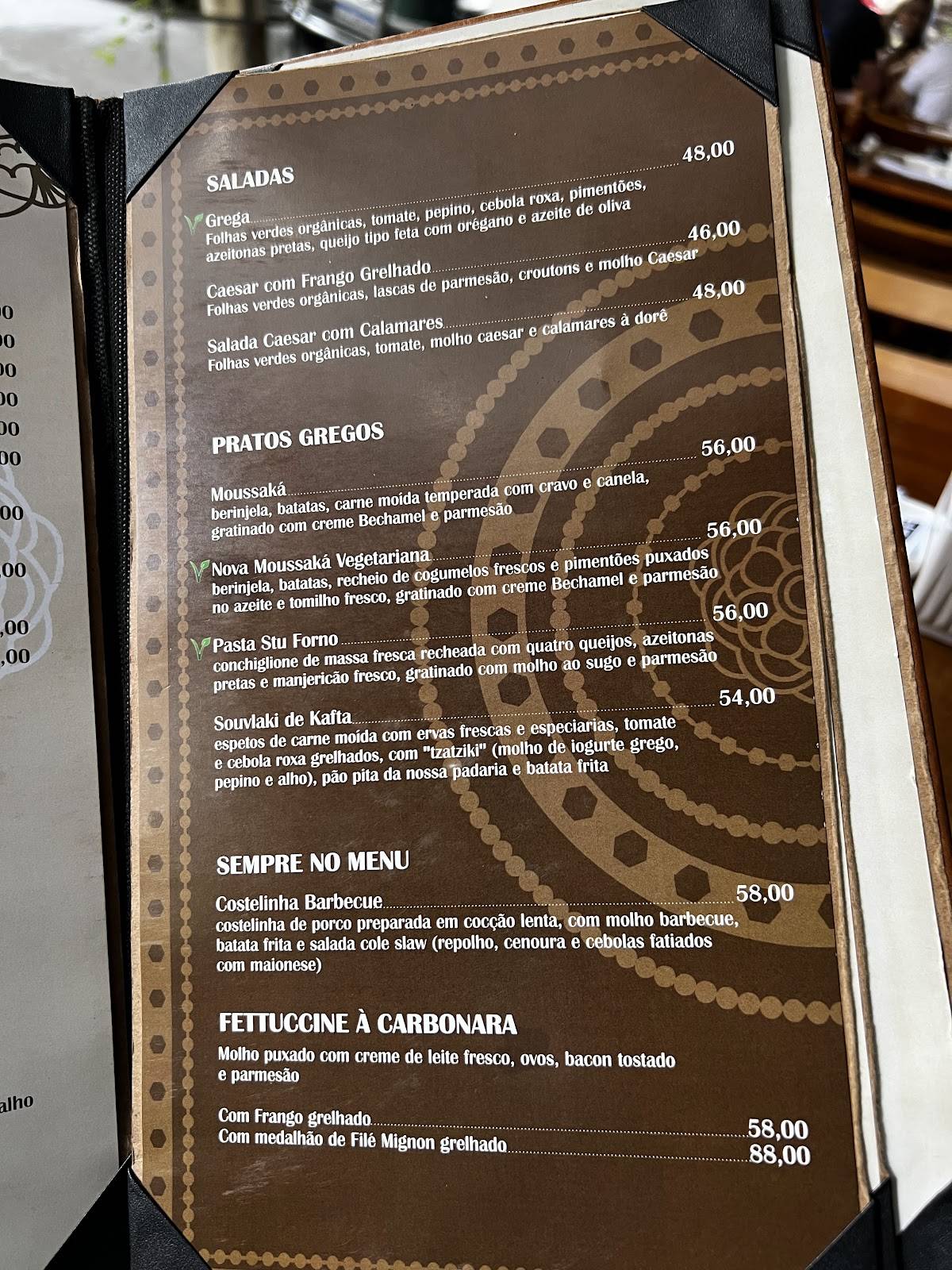Athenas Restaurante cardápio